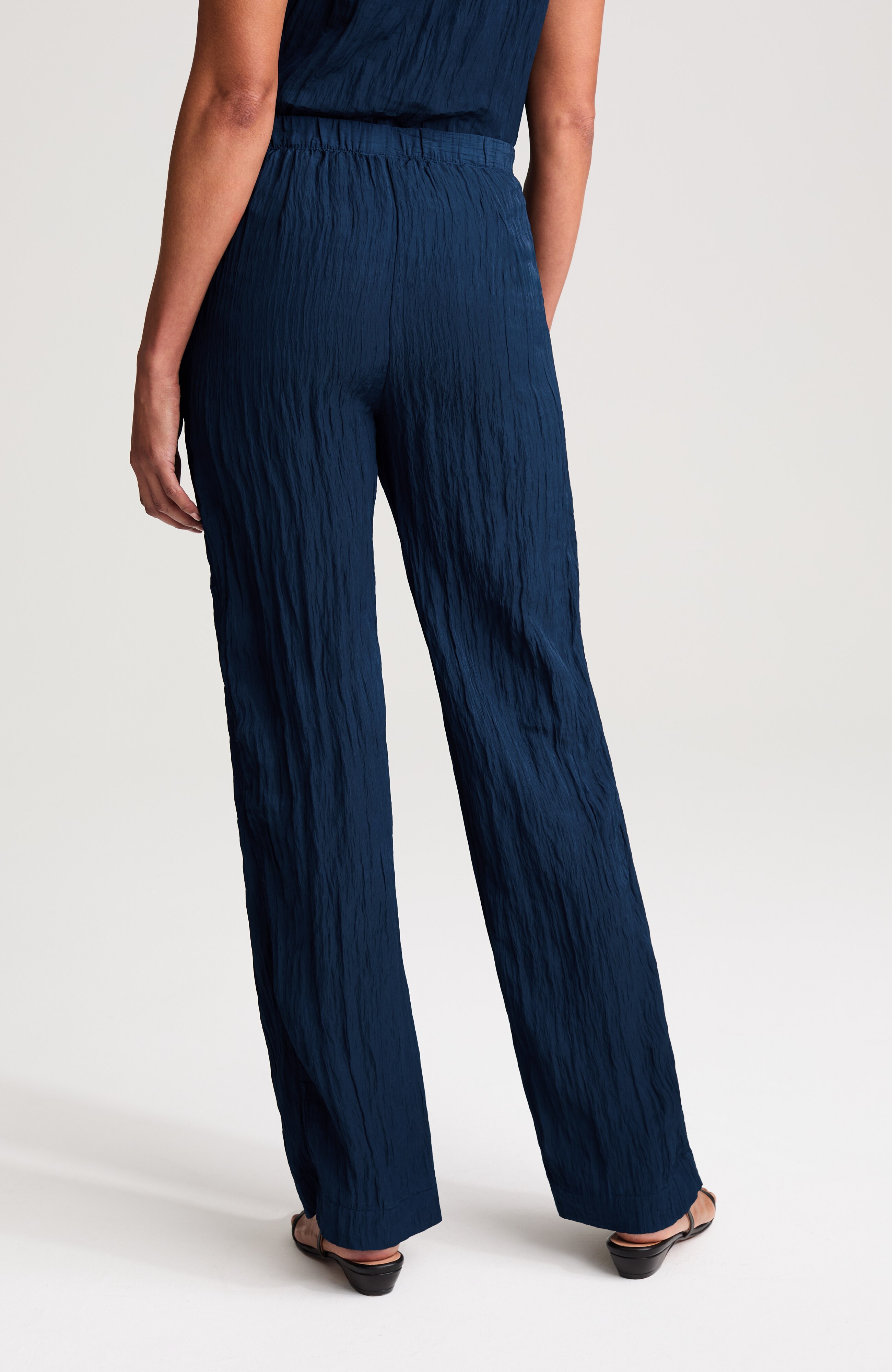 wearever crinkled full-leg pants