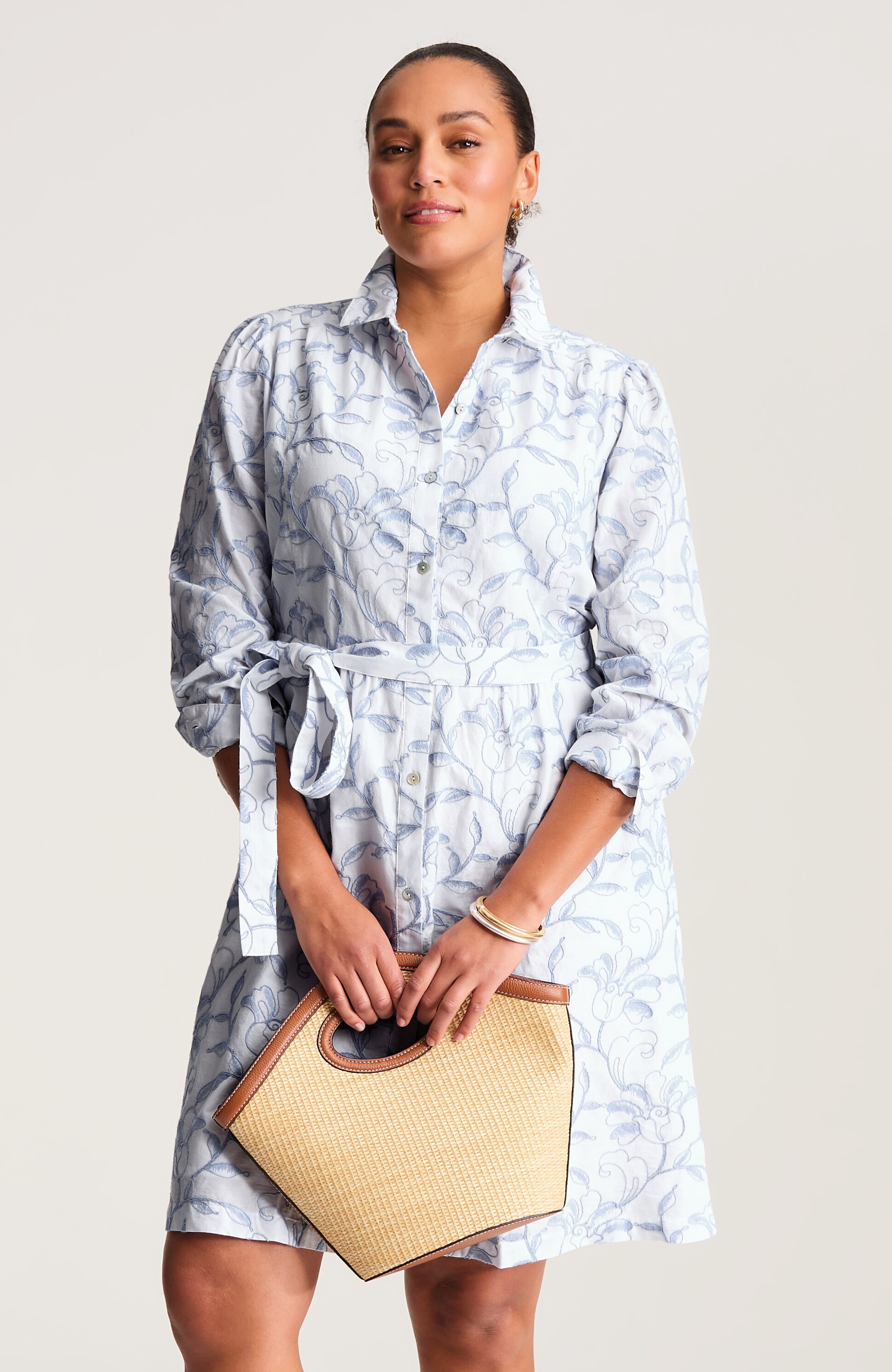 embroidered shirtdress