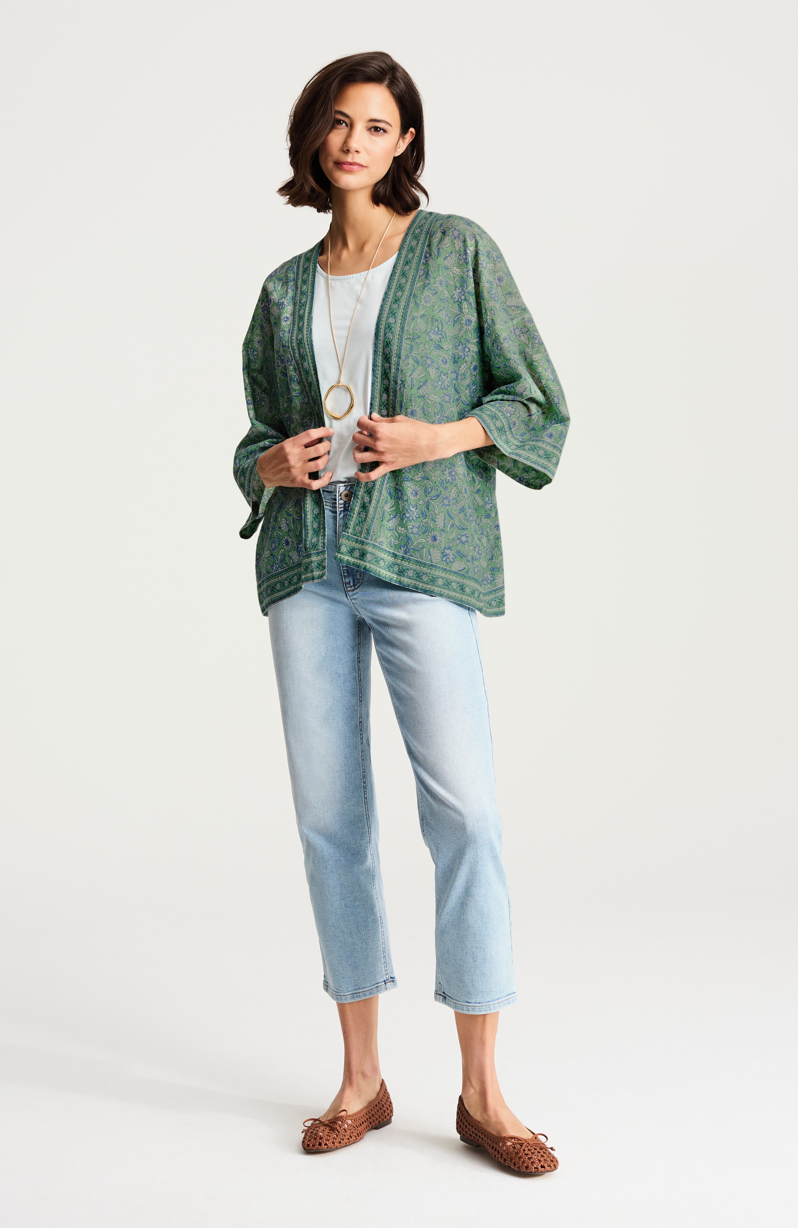 block-printed soft jacket