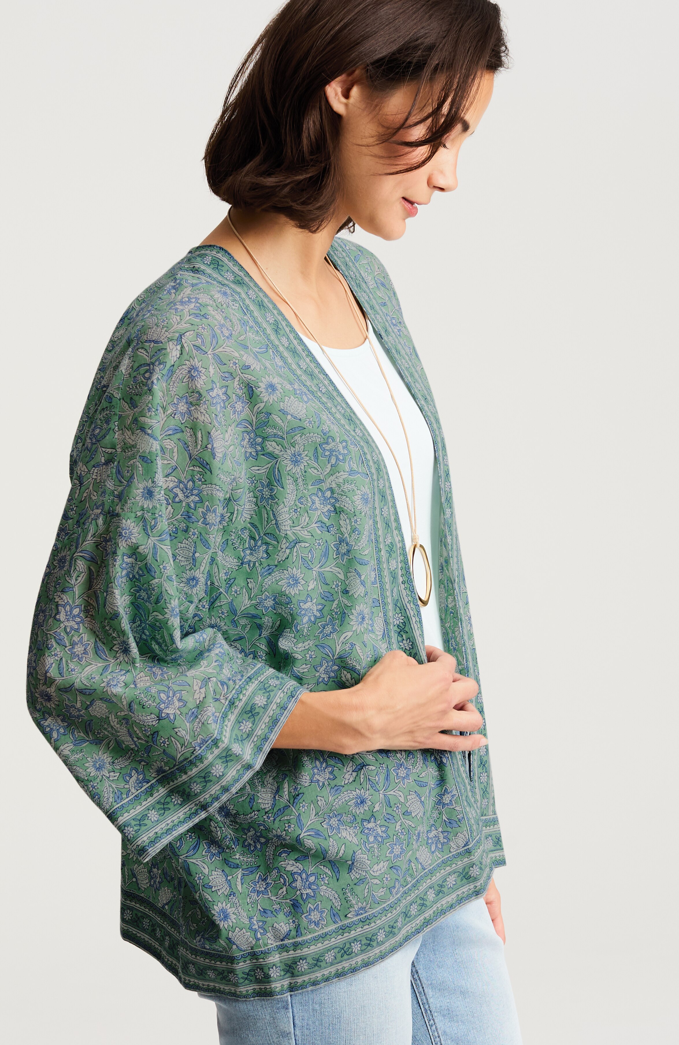 block-printed soft jacket