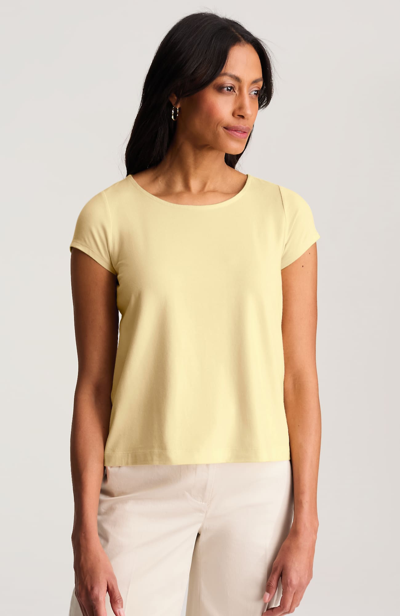 Jjill Petite Luxe Supima Modern Tee Shirt In Sunlight
