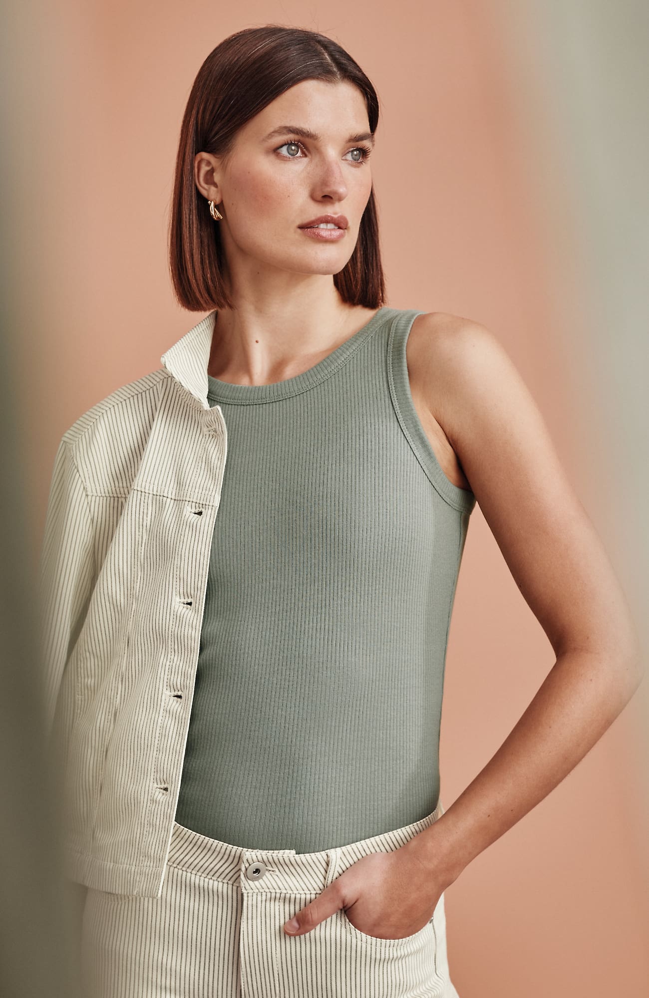 Jjill Tall Ribbed Tank Top In Thyme