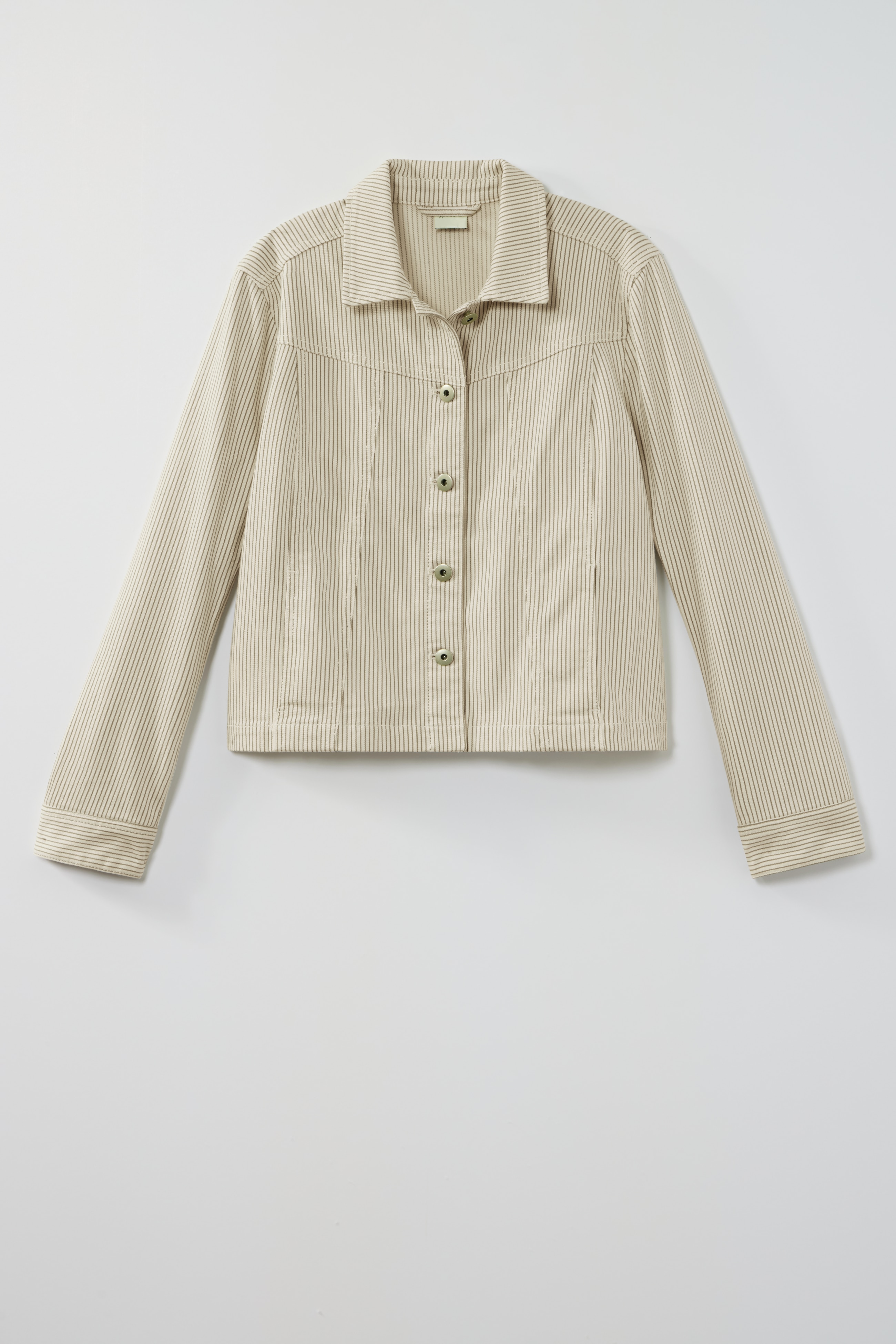 striped denim jacket