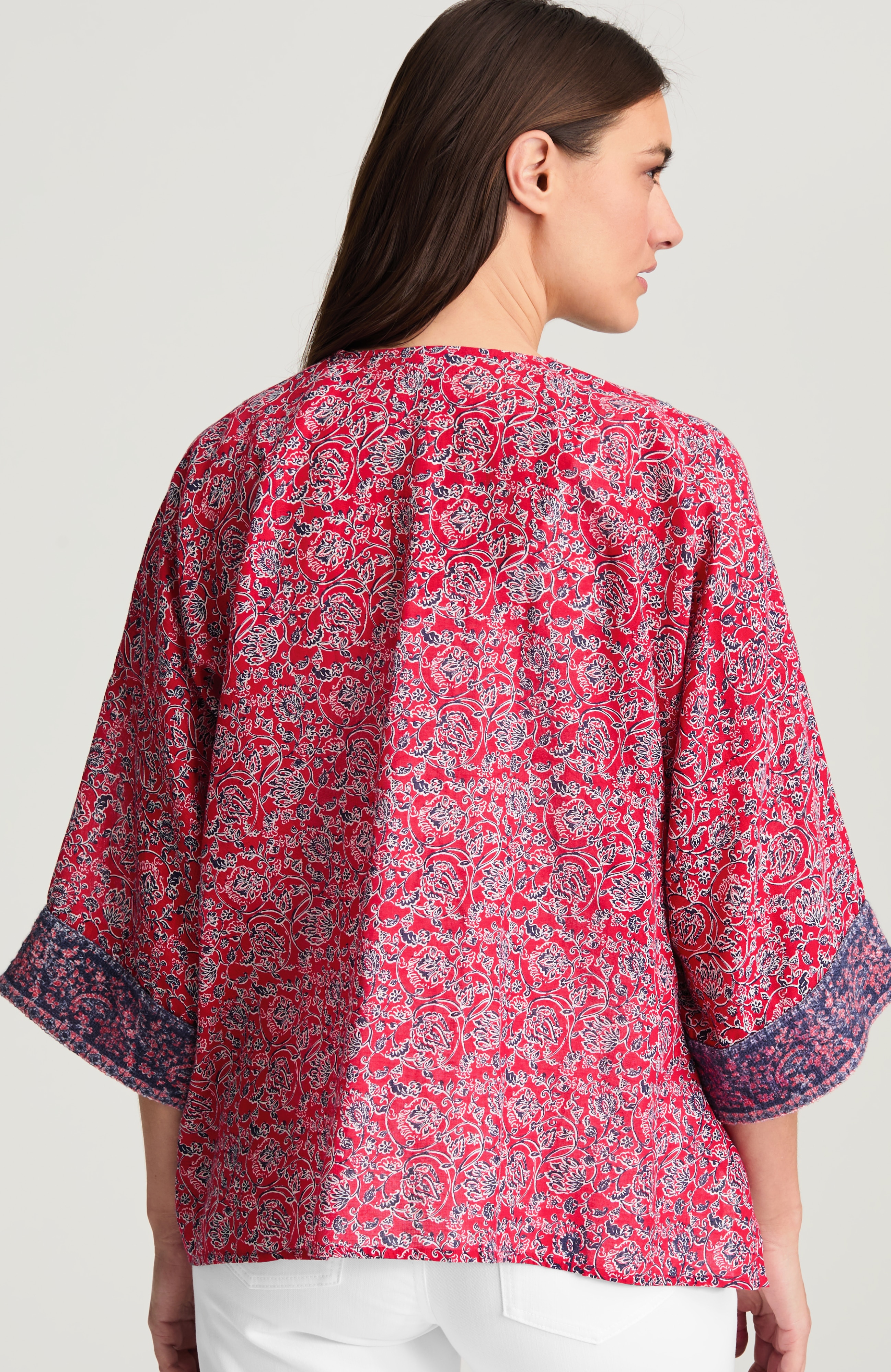 bordered jacobean soft jacket