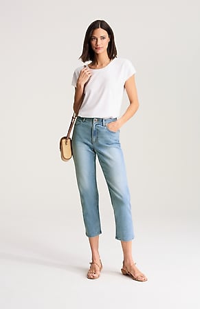 Image for High-Rise Straight-Leg Cropped Jeans