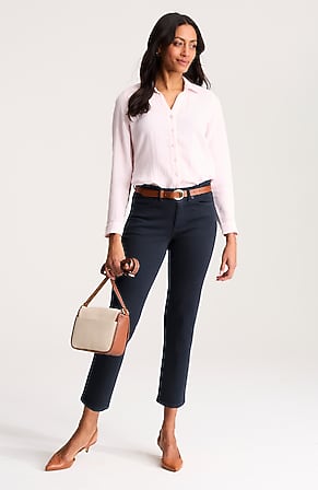 Image for High-Rise Straight-Leg Cropped Jeans