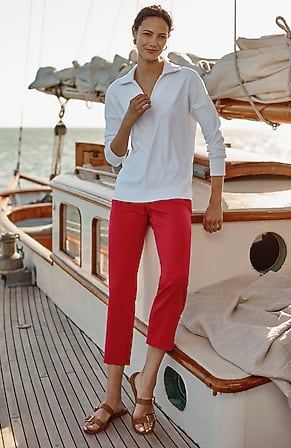 Image for High-Rise Straight-Leg Cropped Jeans