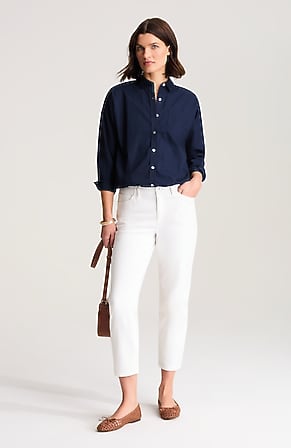 Image for Curvy-Fit Straight-Leg Cropped Jeans