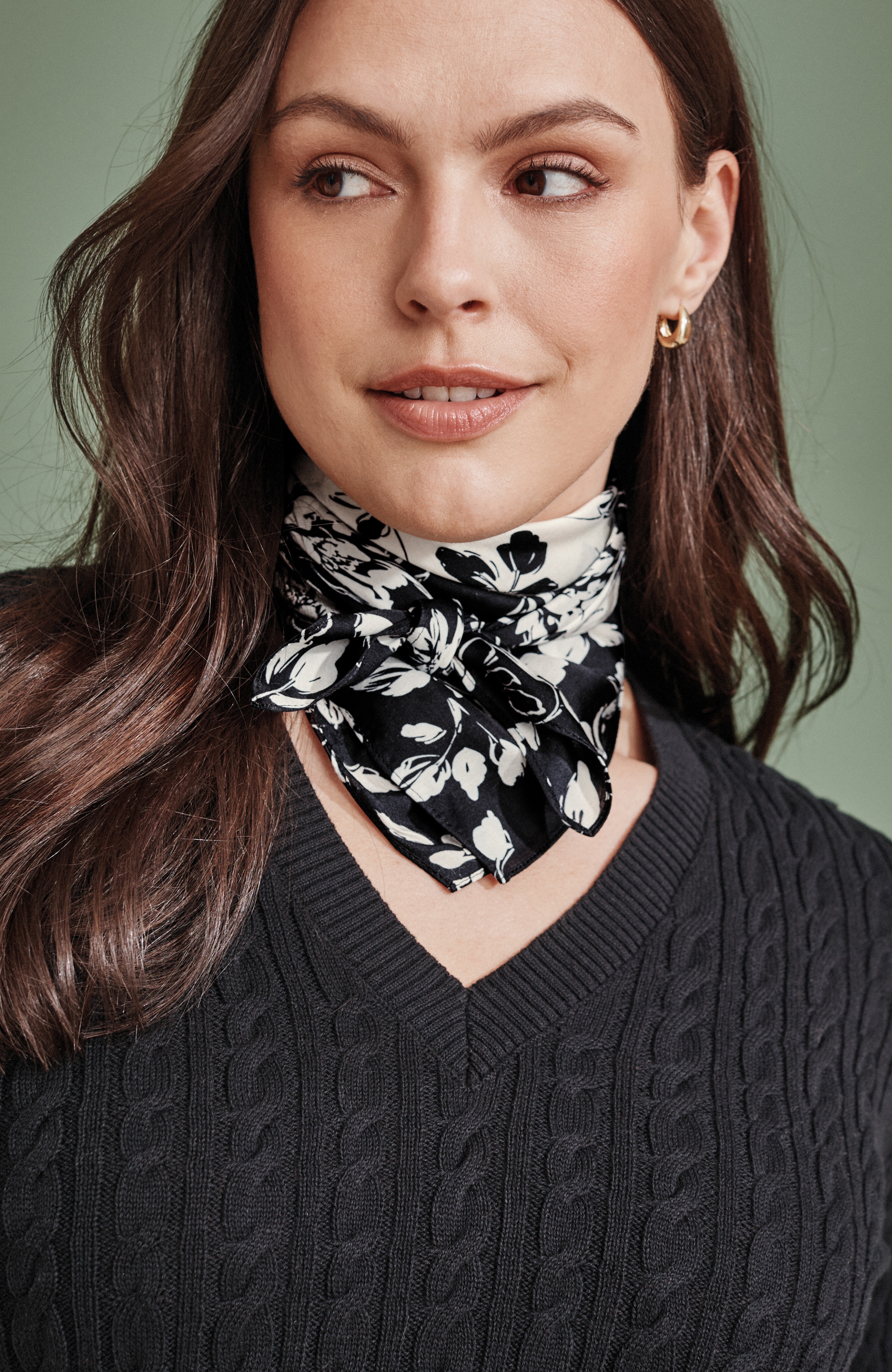 floral-printed square scarf