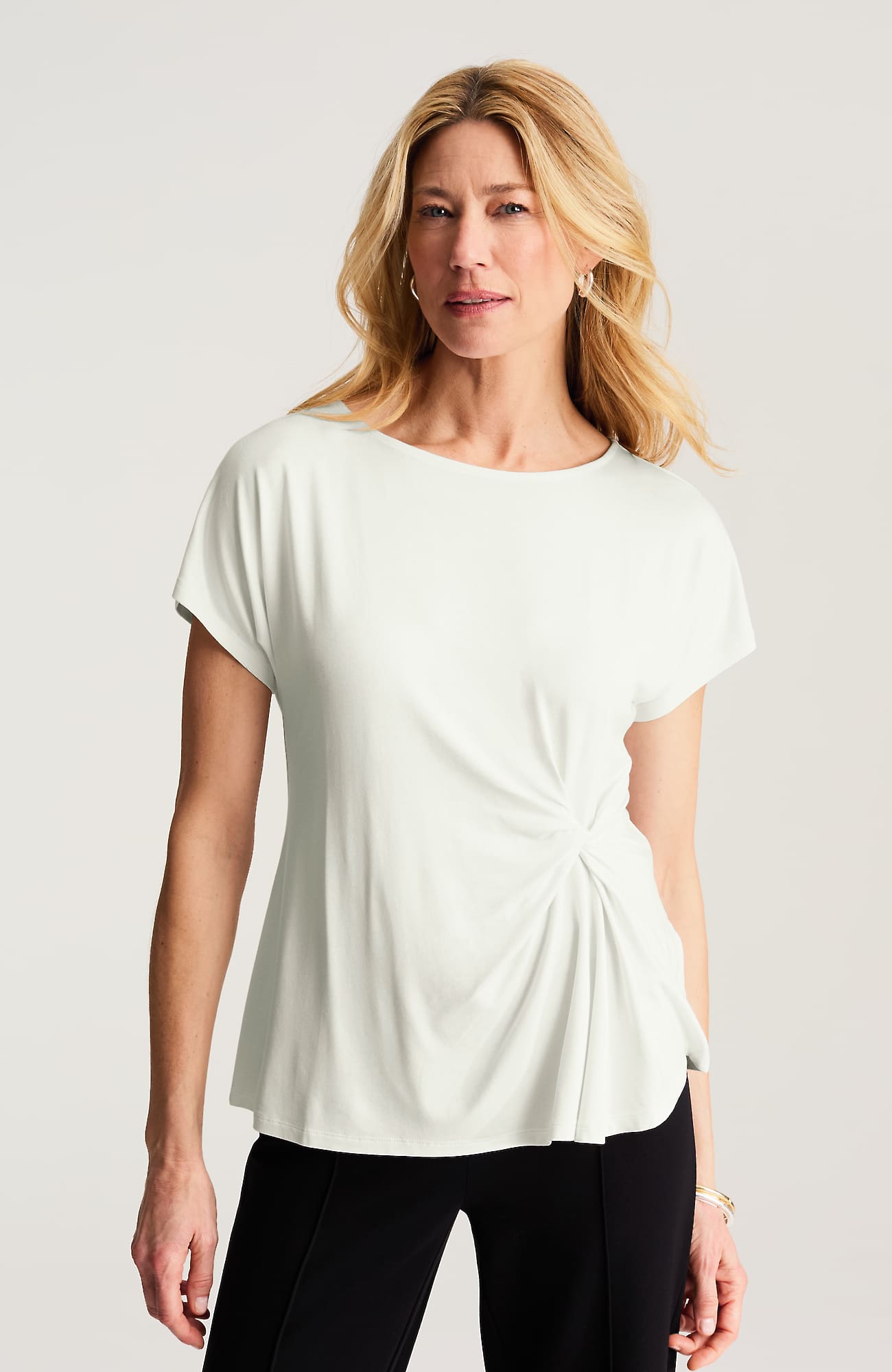 Jjill Wearever Twist-front Top In White