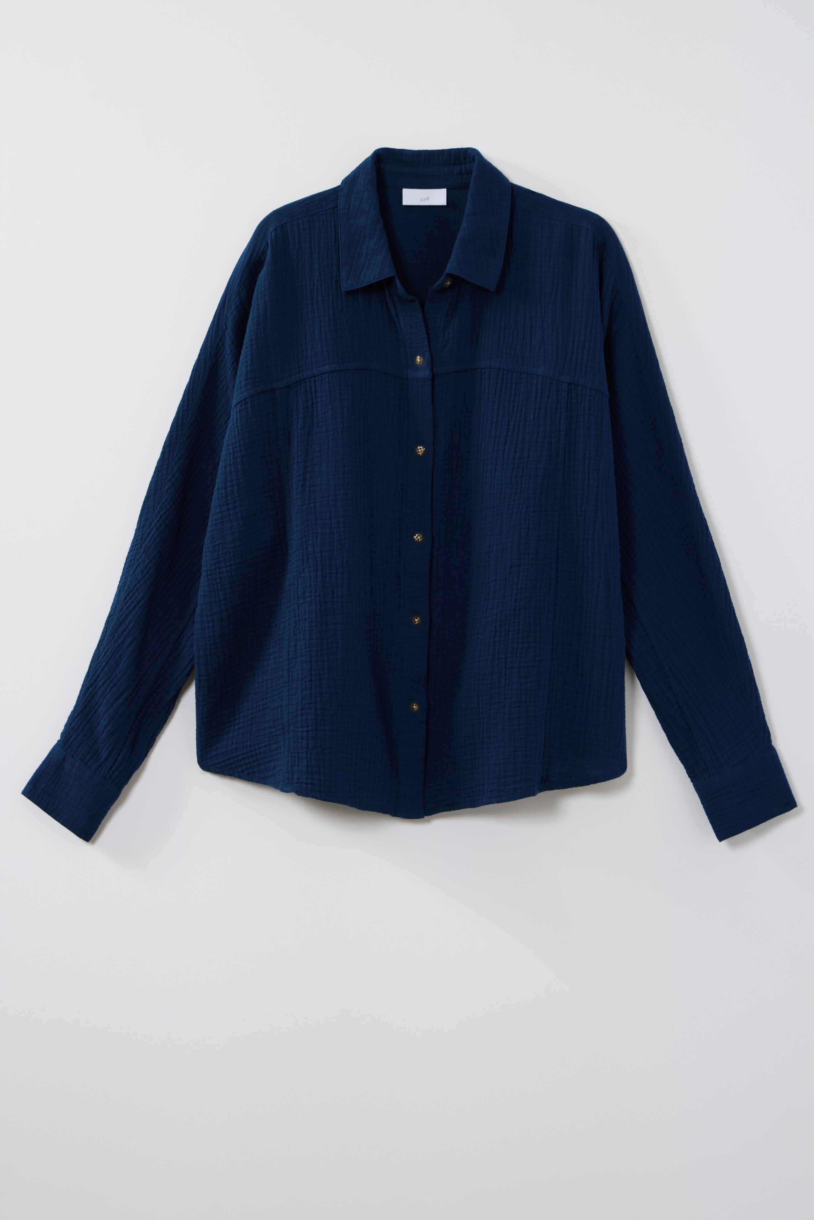 ARTS&SCIENCE「Dolman sleeve shirt」 Navy COTTON-GAUZE DOLMAN-SLEEVE SHIRT | JJill