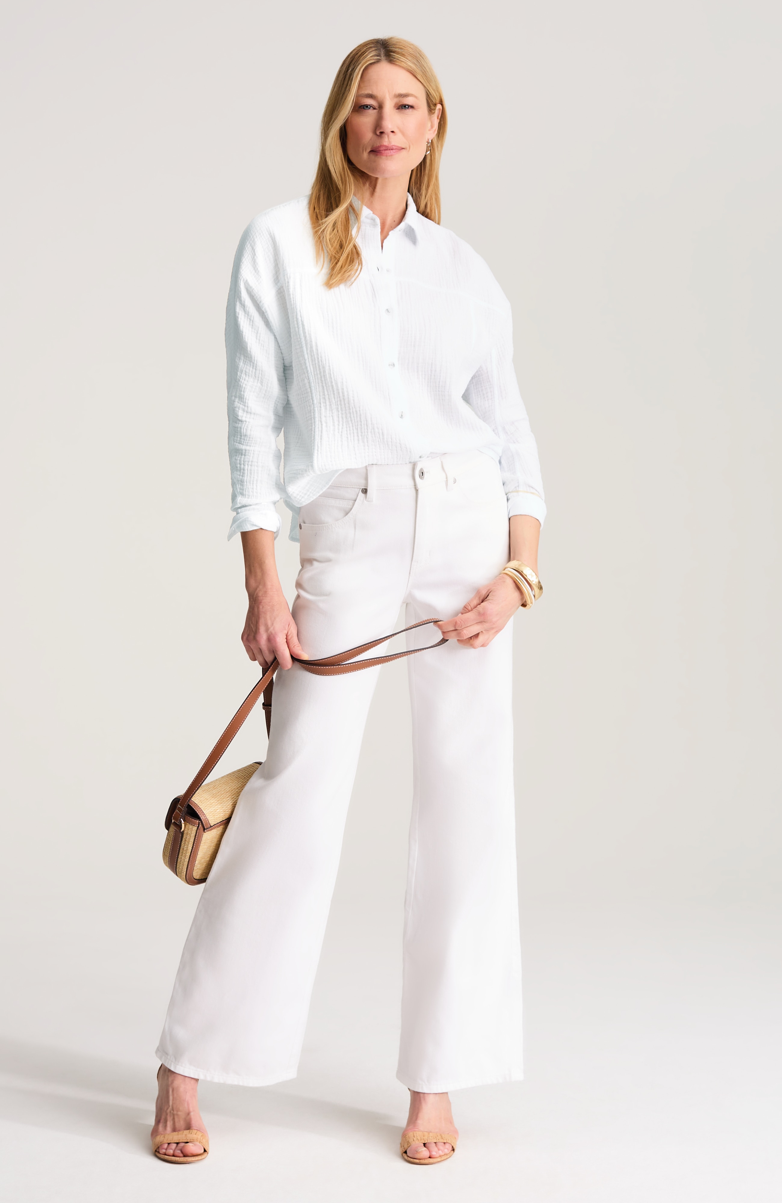 COTTON-GAUZE DOLMAN-SLEEVE SHIRT | JJill