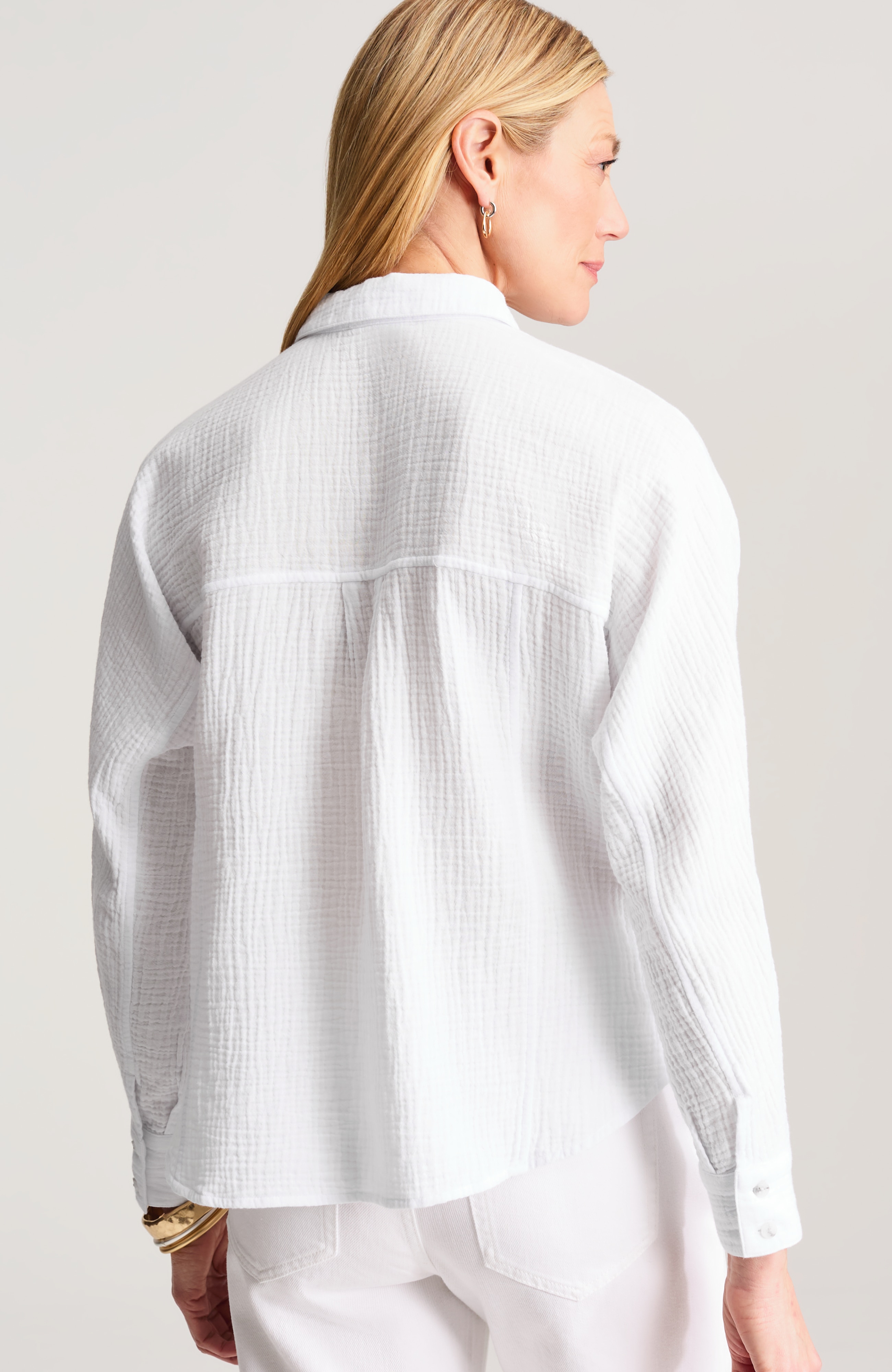 cotton-gauze dolman-sleeve shirt