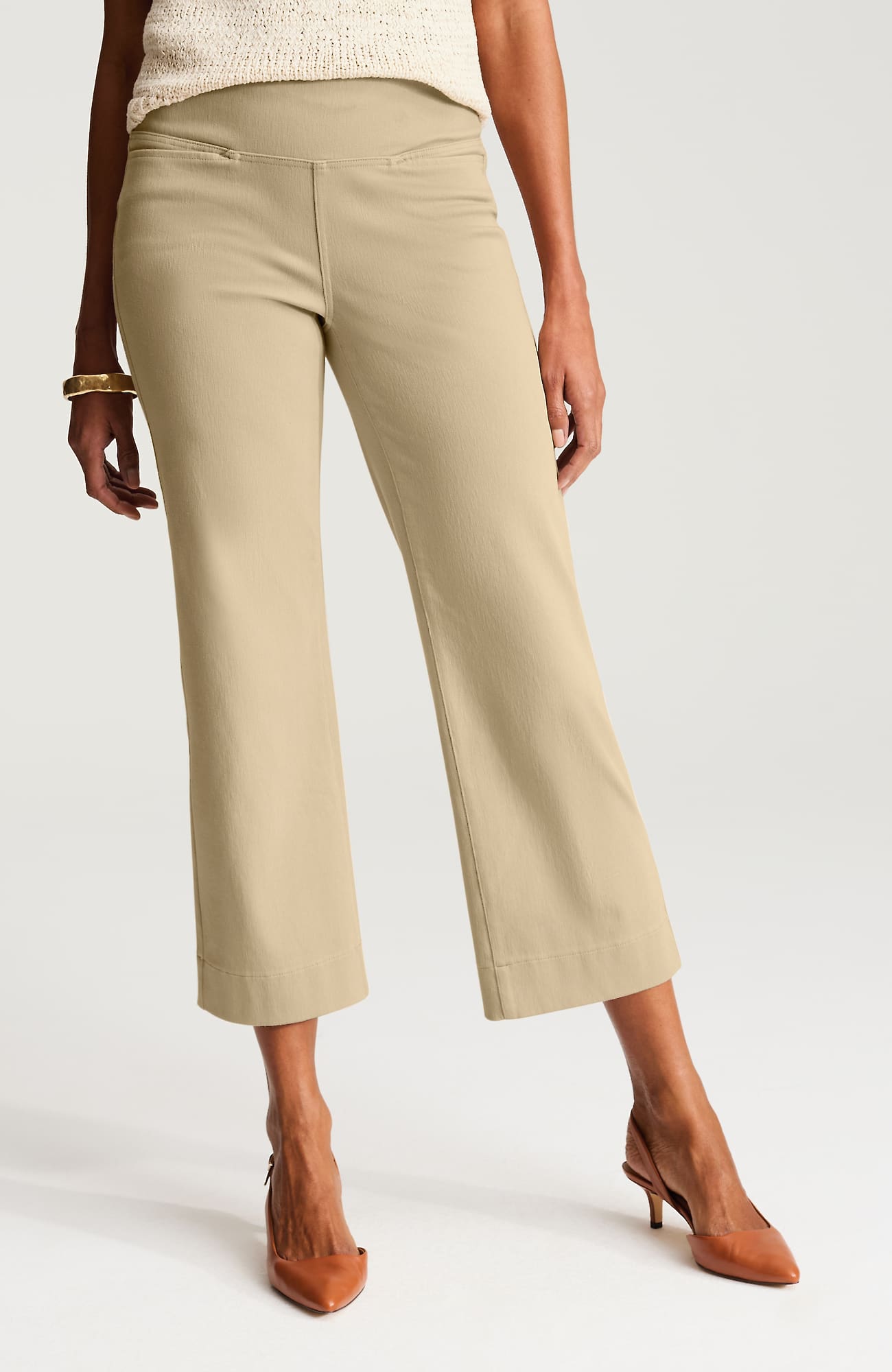 Jjill Petite Wearever Smooth-fit Cropped Knit Jeans In Cashew