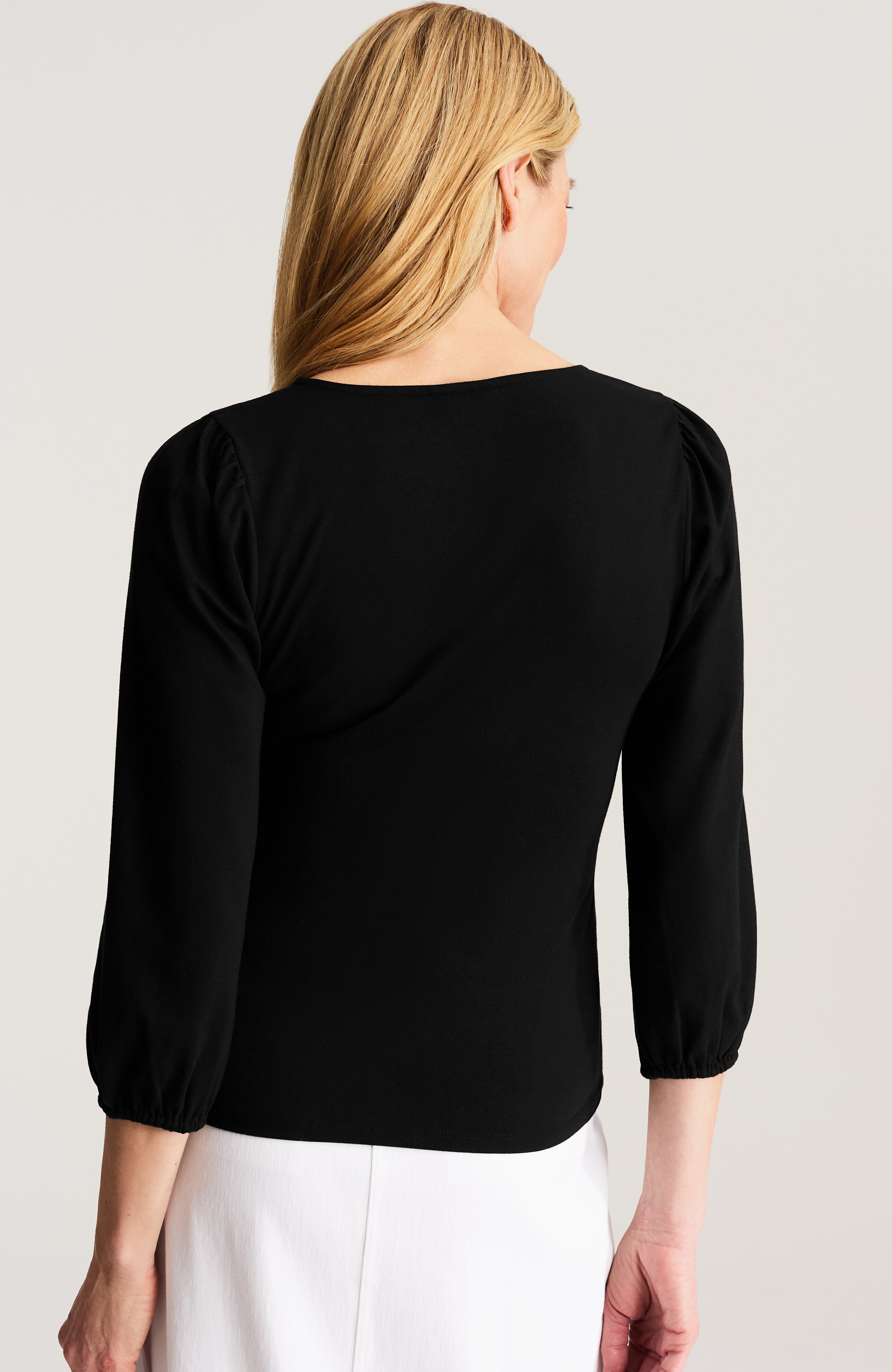 cotton-blend wrap top