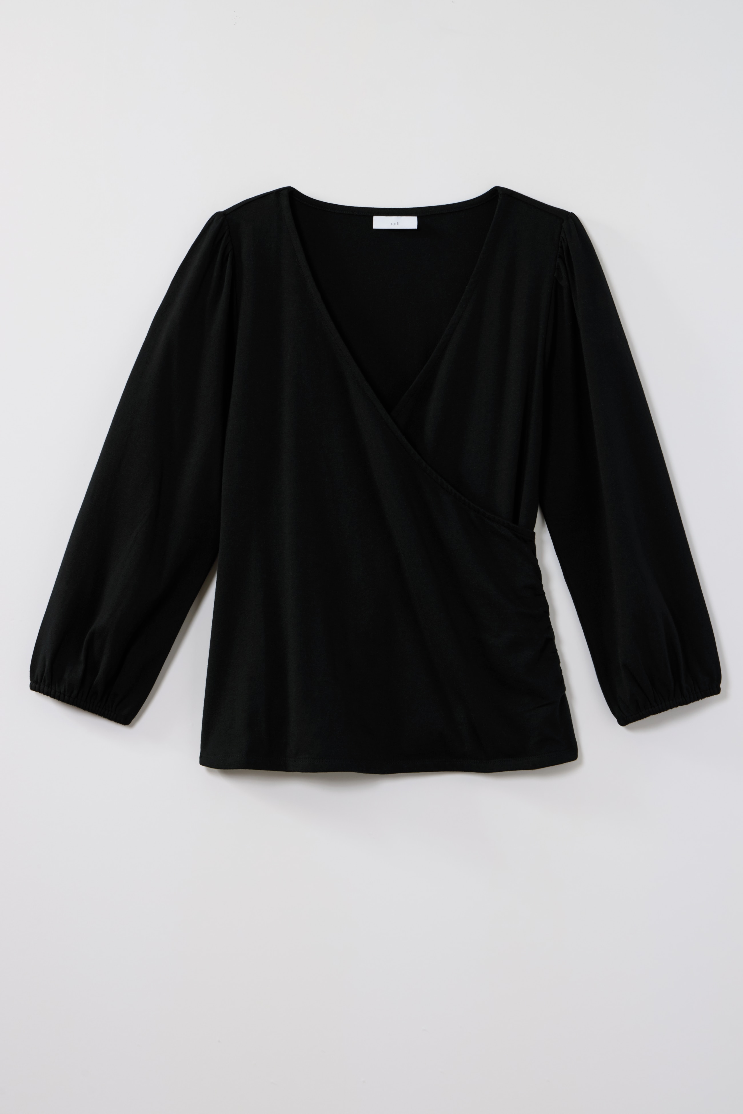 cotton-blend wrap top