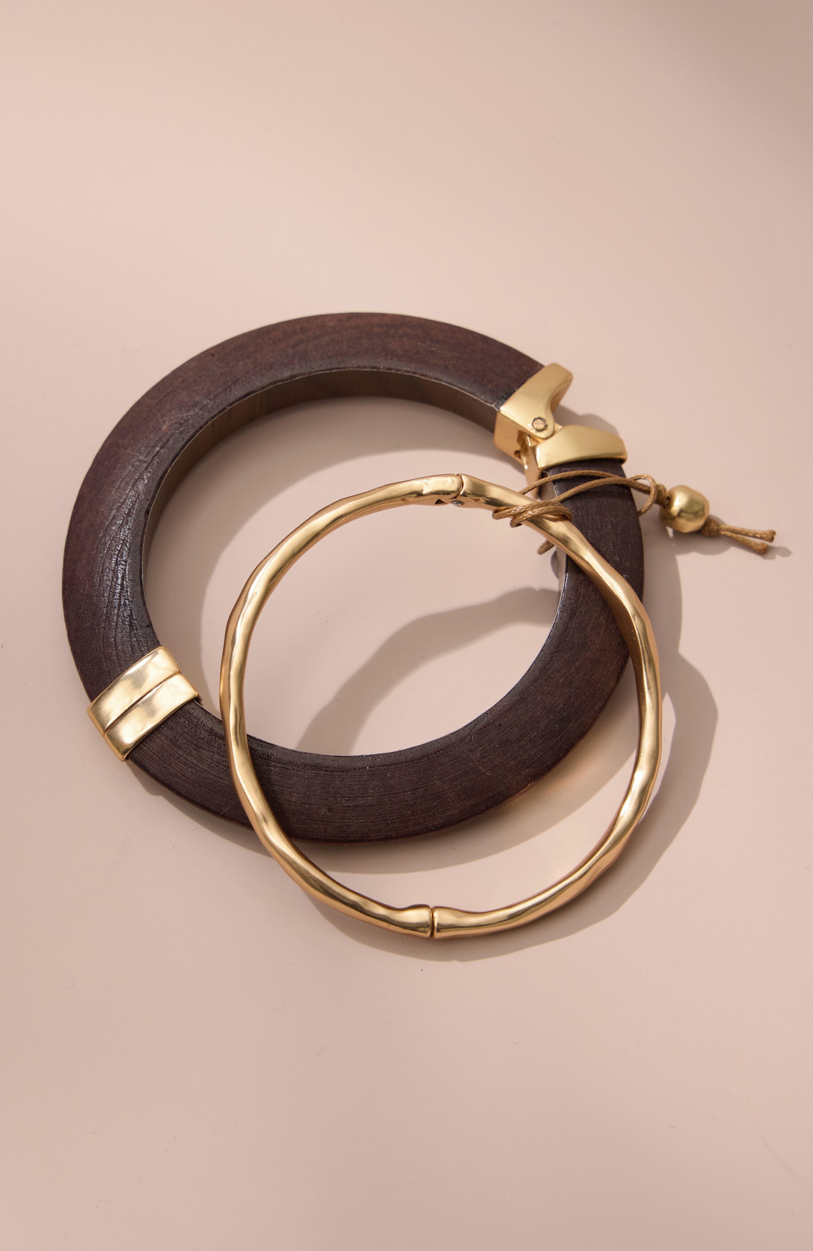 wood & metal bangle set