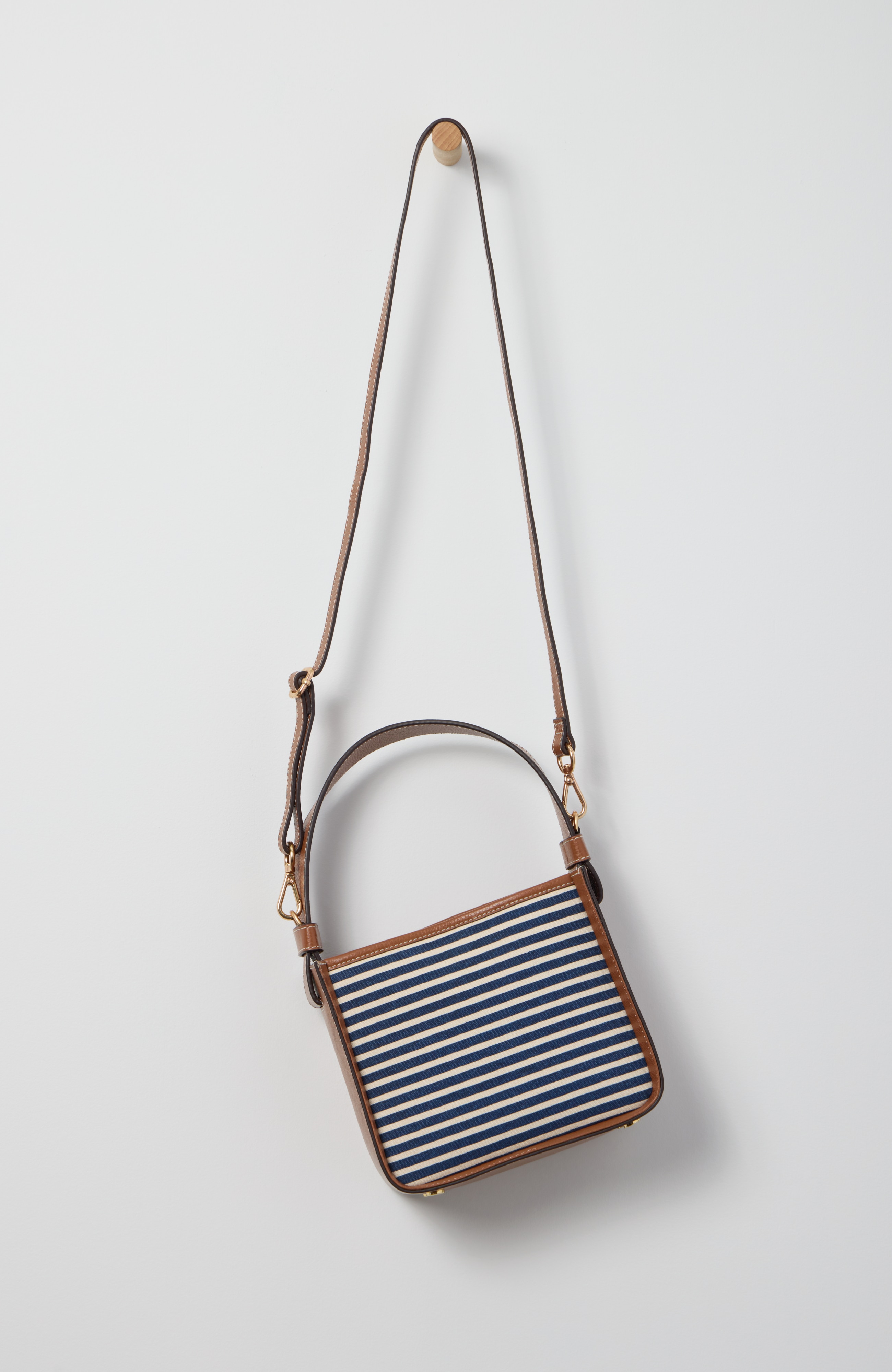 striped canvas mini bag