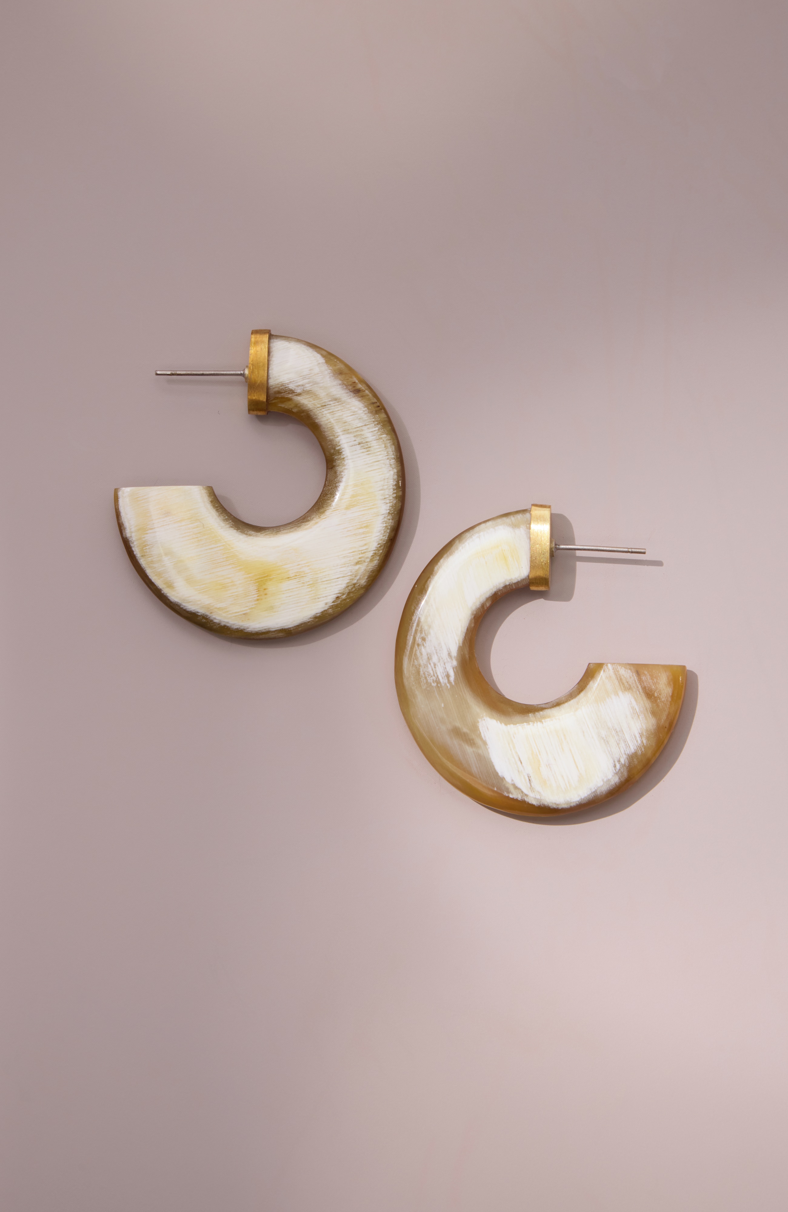 natural horn hoop earrings