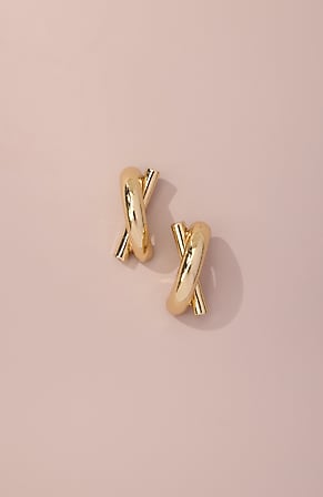 Image for Goldtone Crossover Earrings