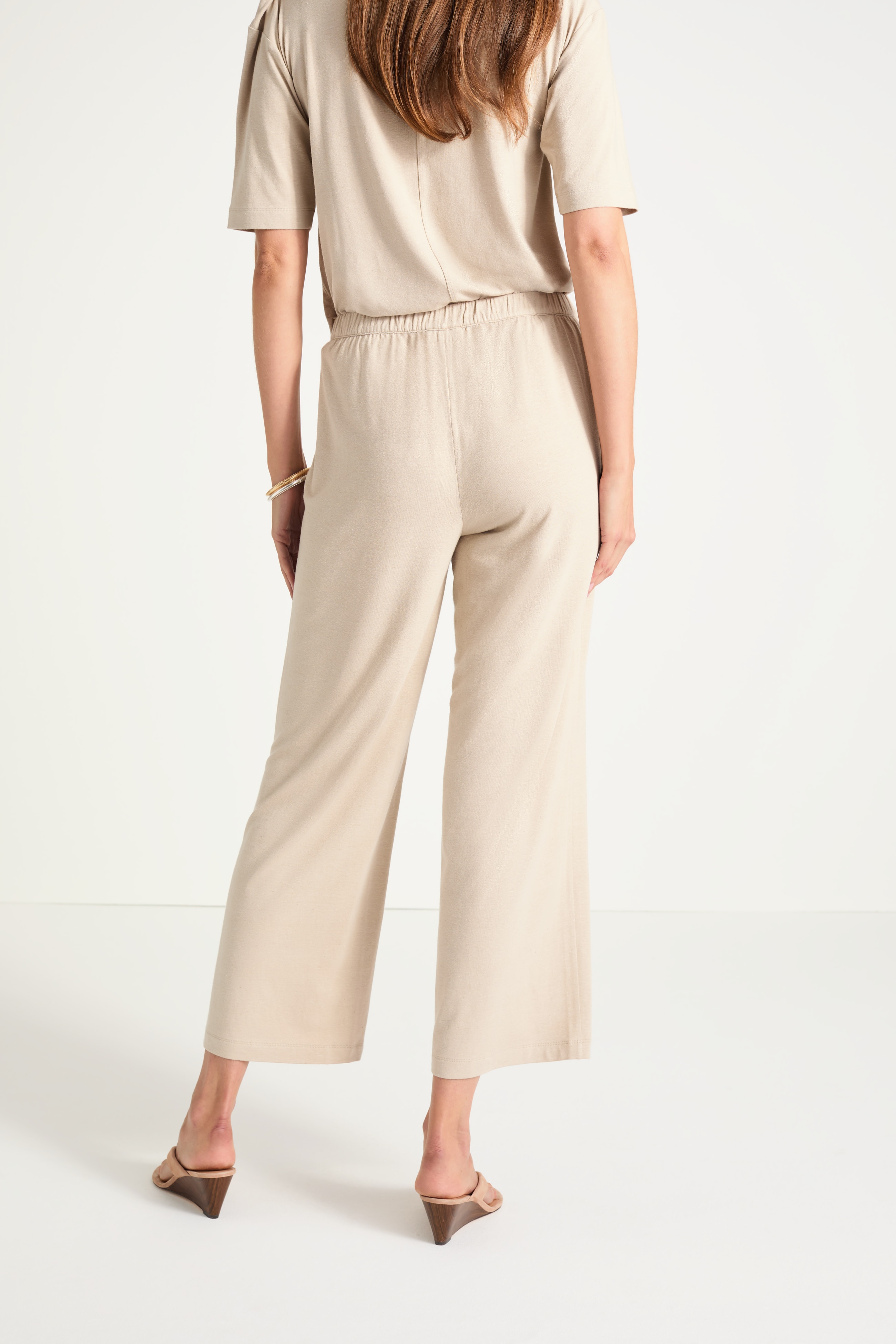 pure jill linen-blend knit pants