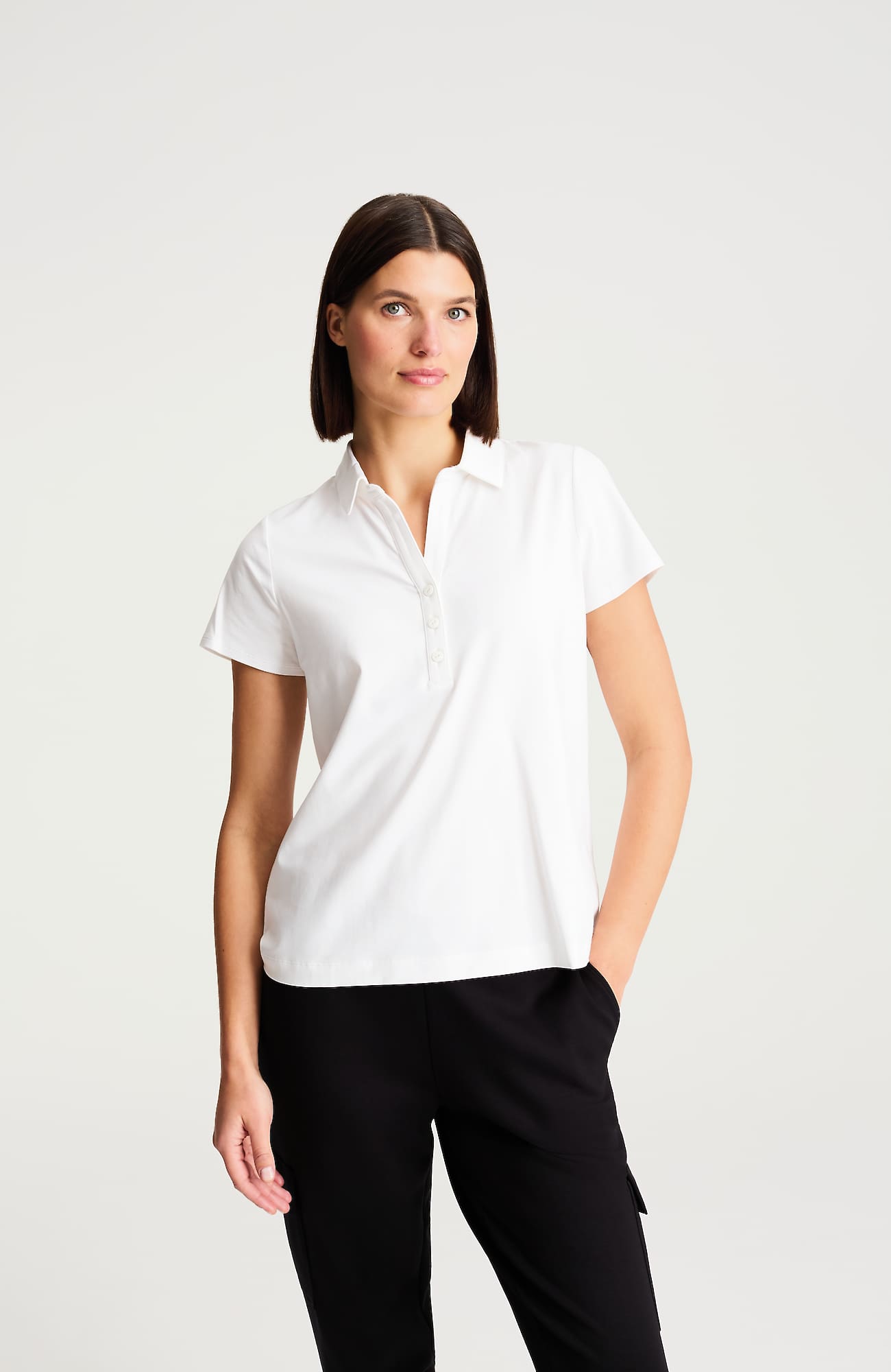 Jjill Fit Progress Knit Polo In White