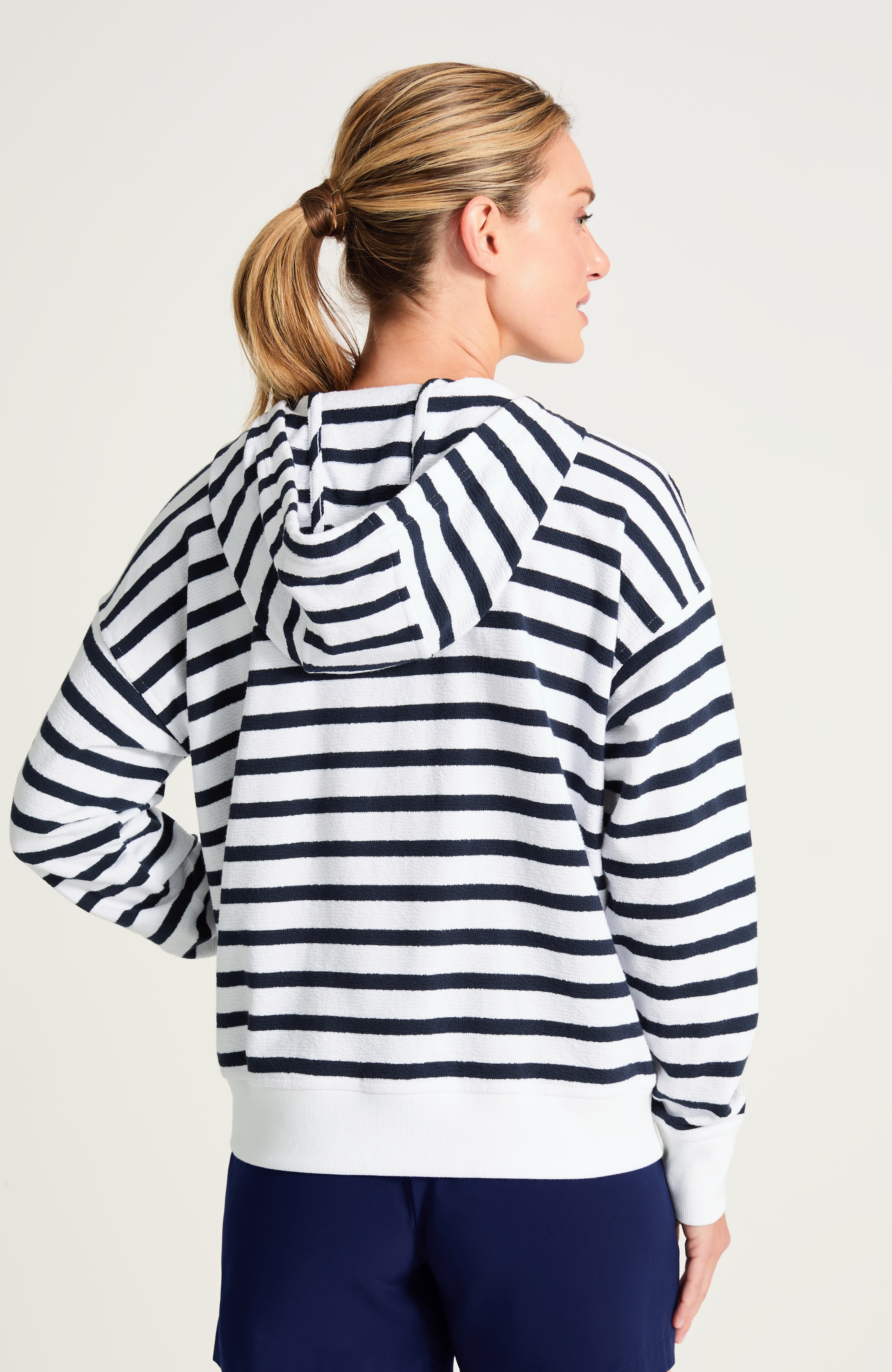 fit textured-knit half-zip hoodie
