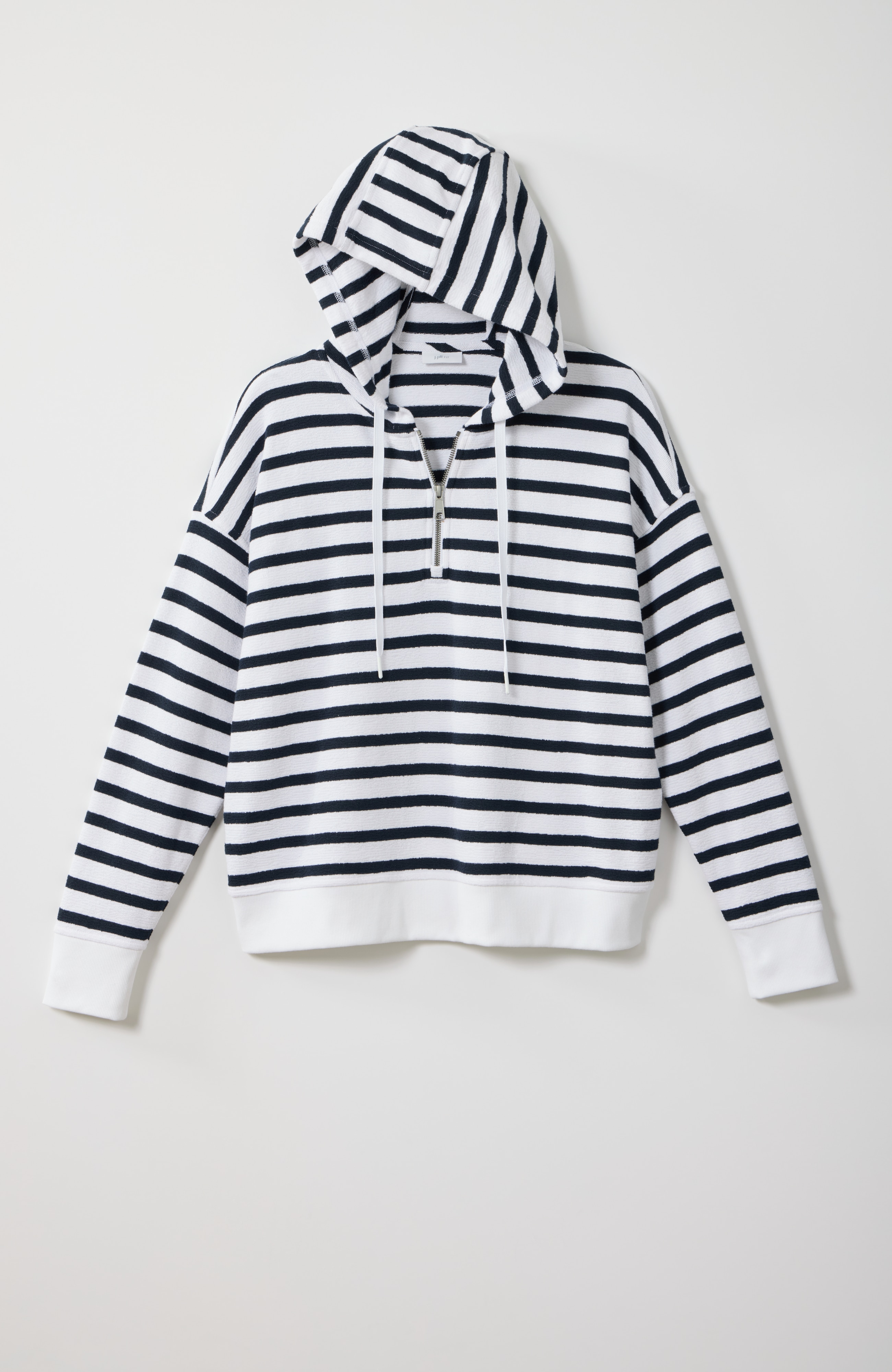 fit textured-knit half-zip hoodie