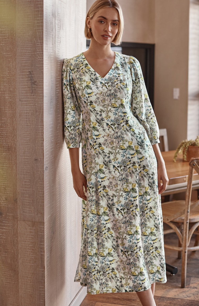 a-line maxi dress Linen in White - L - Shop STATESIDE Dresses perfect for winter outings or layered ensembles Compelling Style Royal Blue Strapless