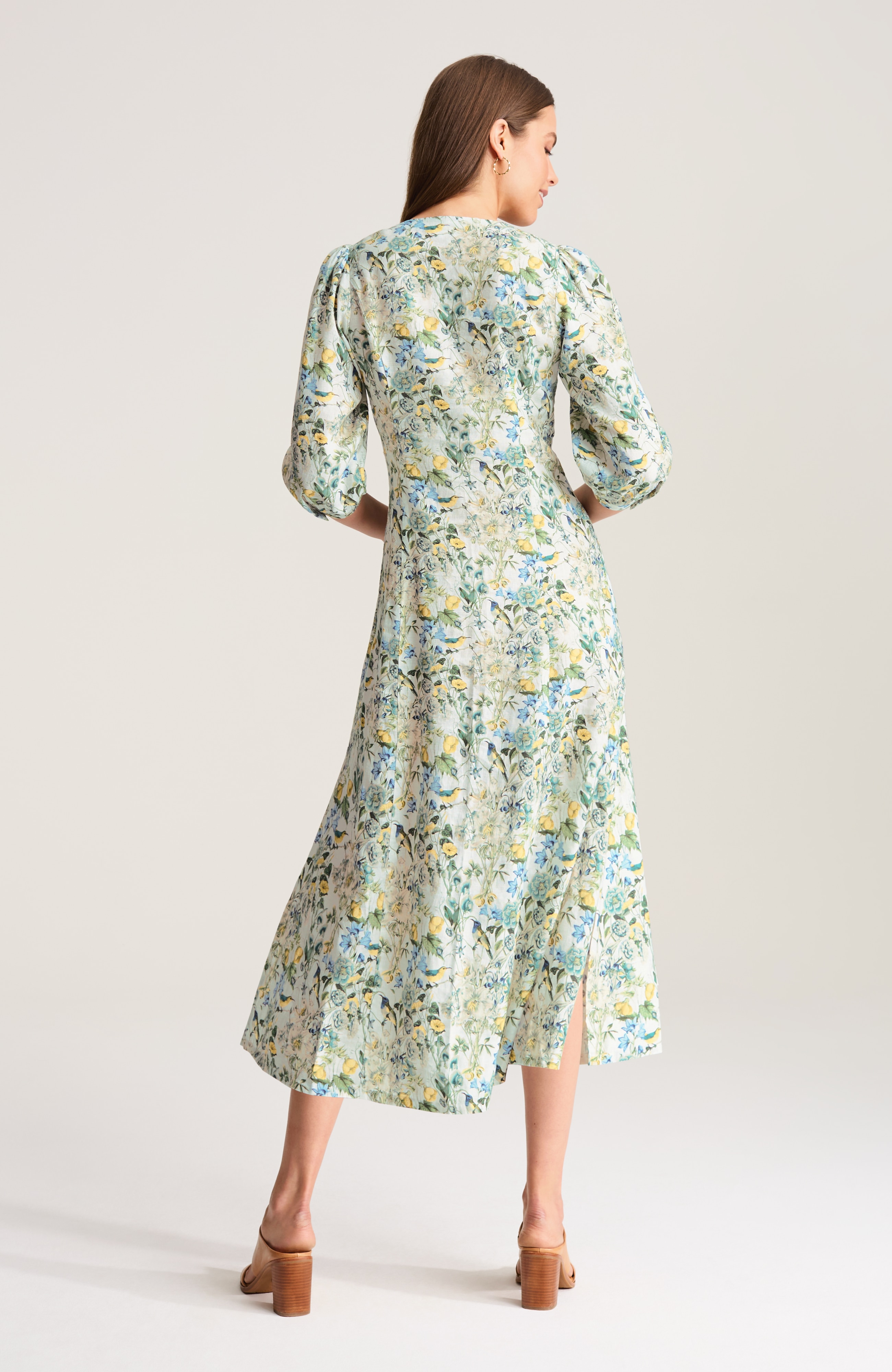 linen a-line maxi dress