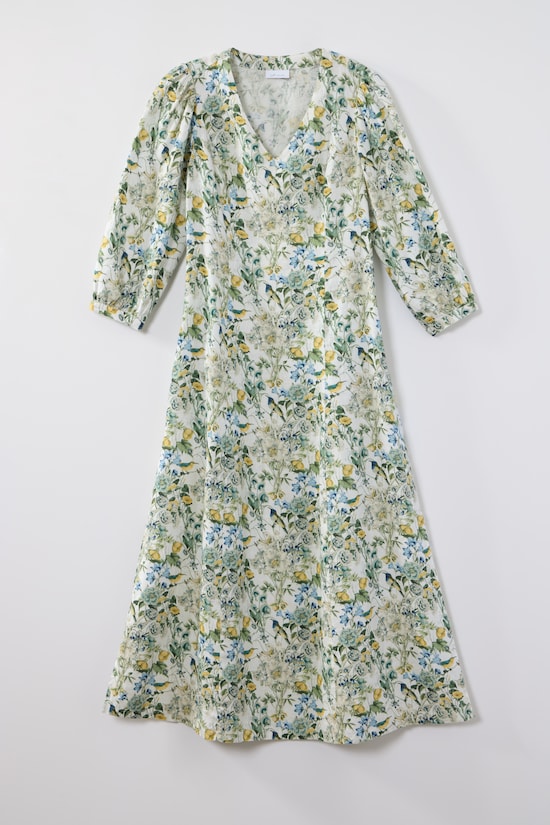 j jill green dress LINEN A-LINE MAXI Jacquard dress