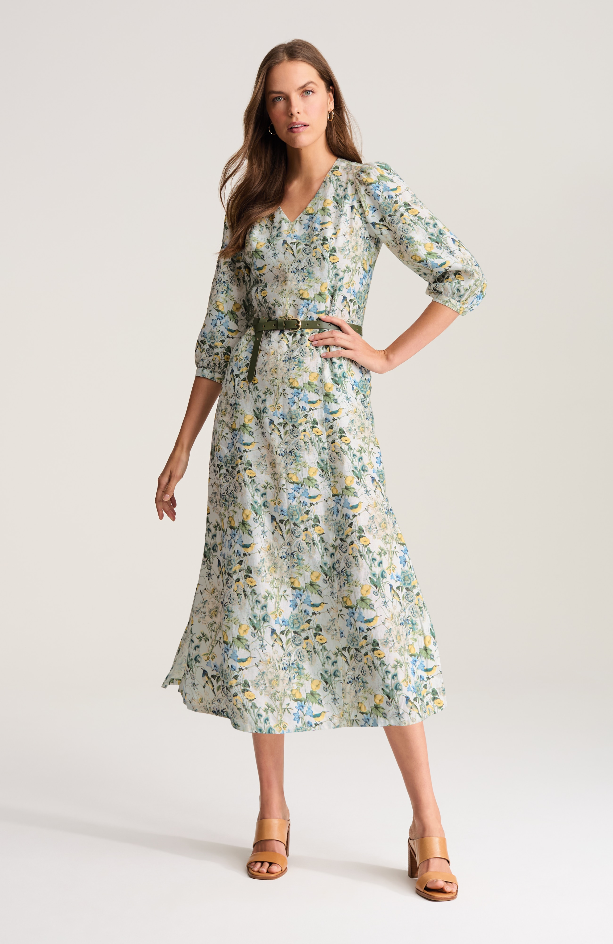 linen a-line maxi dress