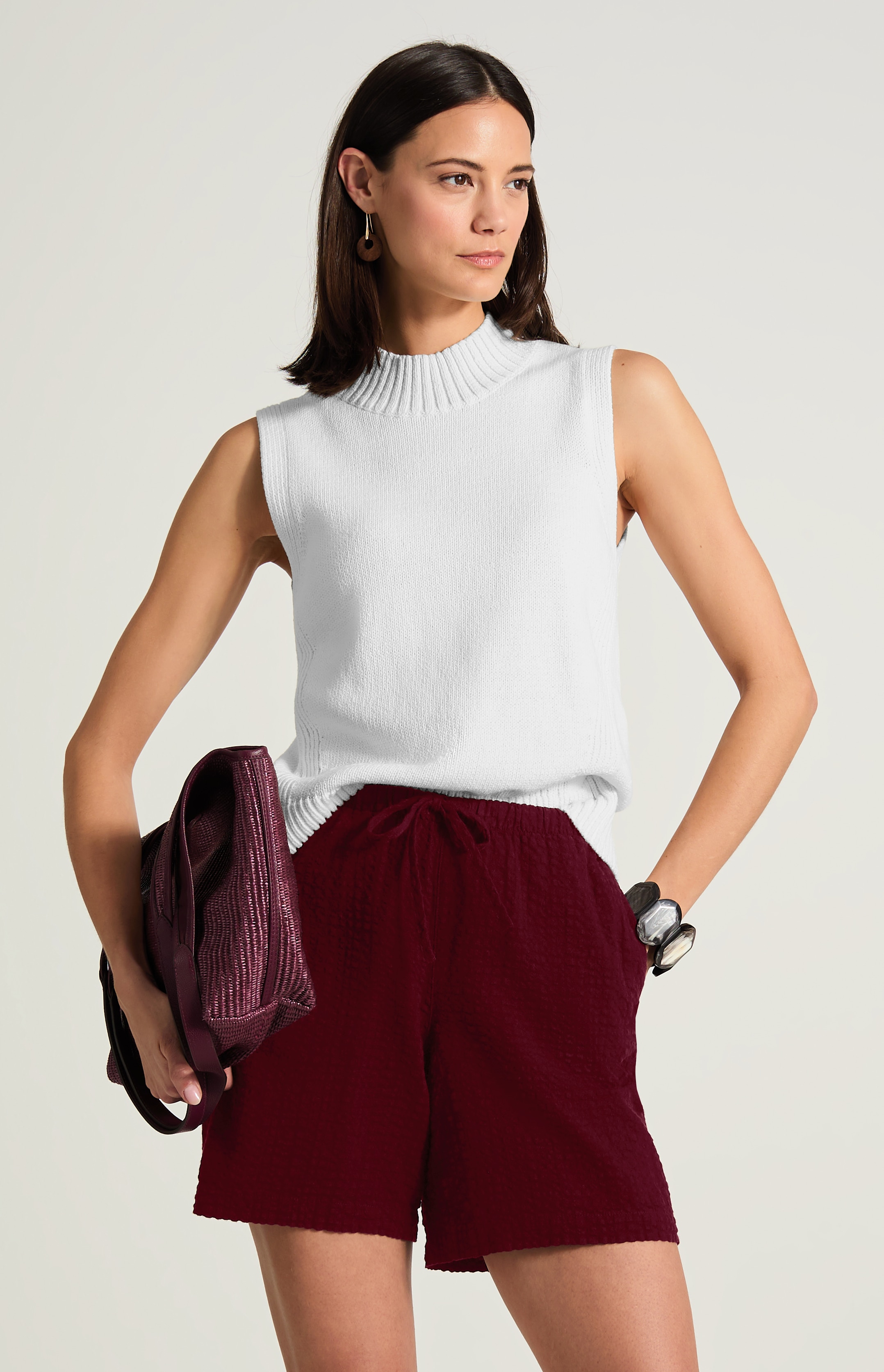 seersucker drawstring shorts