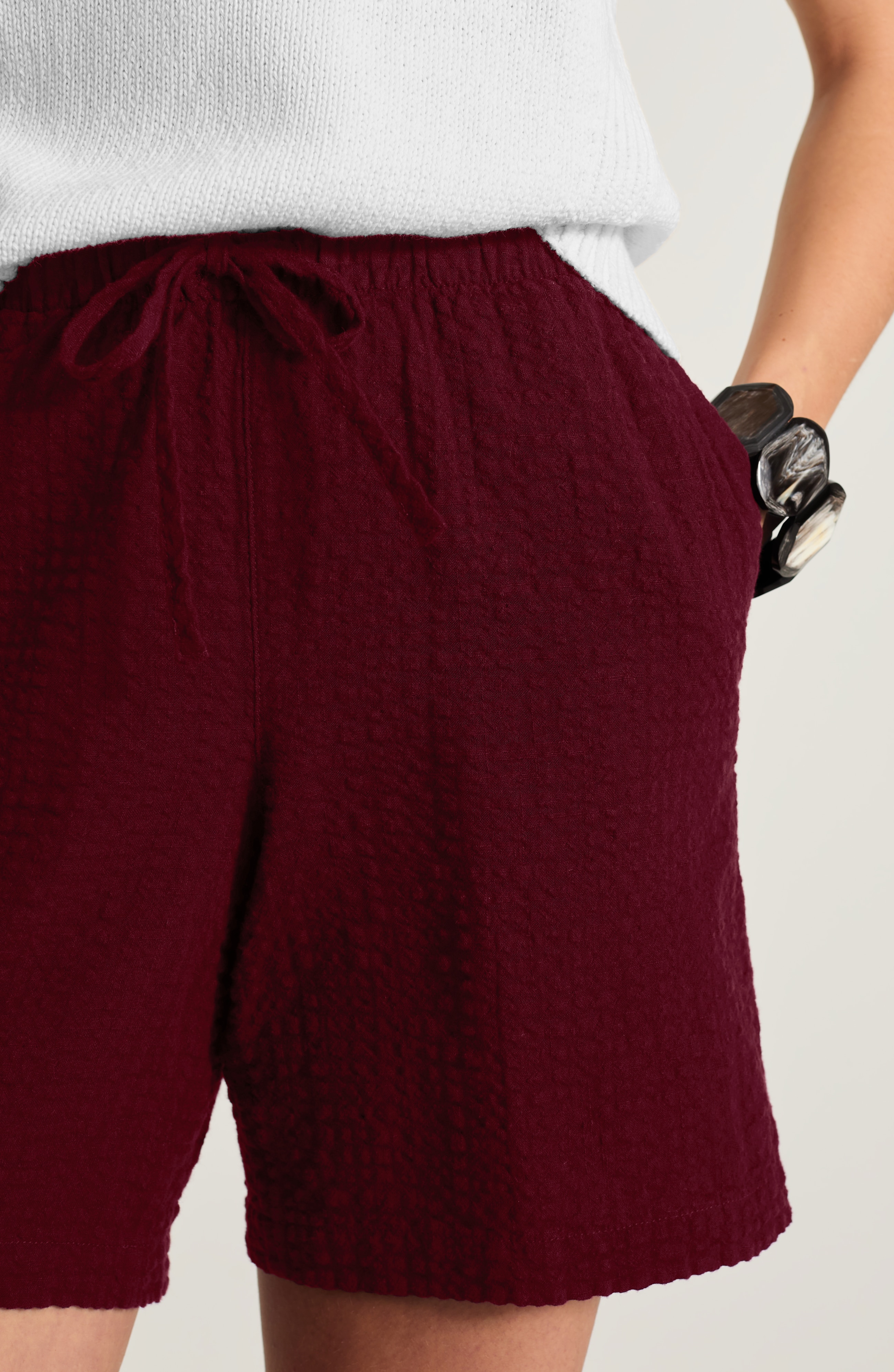 seersucker drawstring shorts