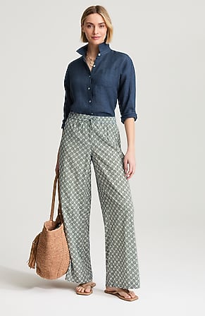 Image for Cotton Voile Wide-Leg Pants