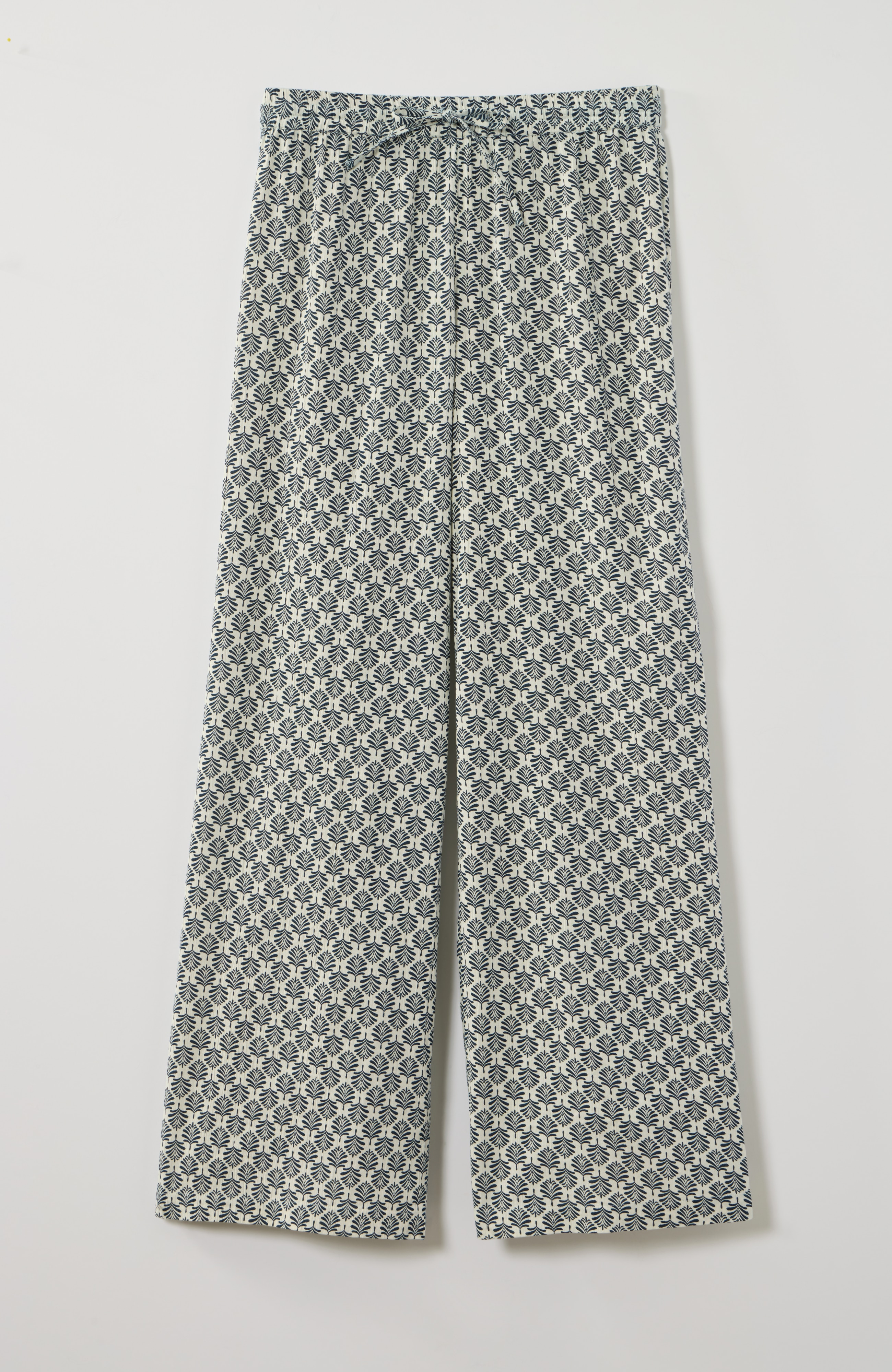 cotton voile wide-leg pants