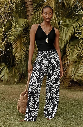 Image for Cotton Voile Wide-Leg Pants