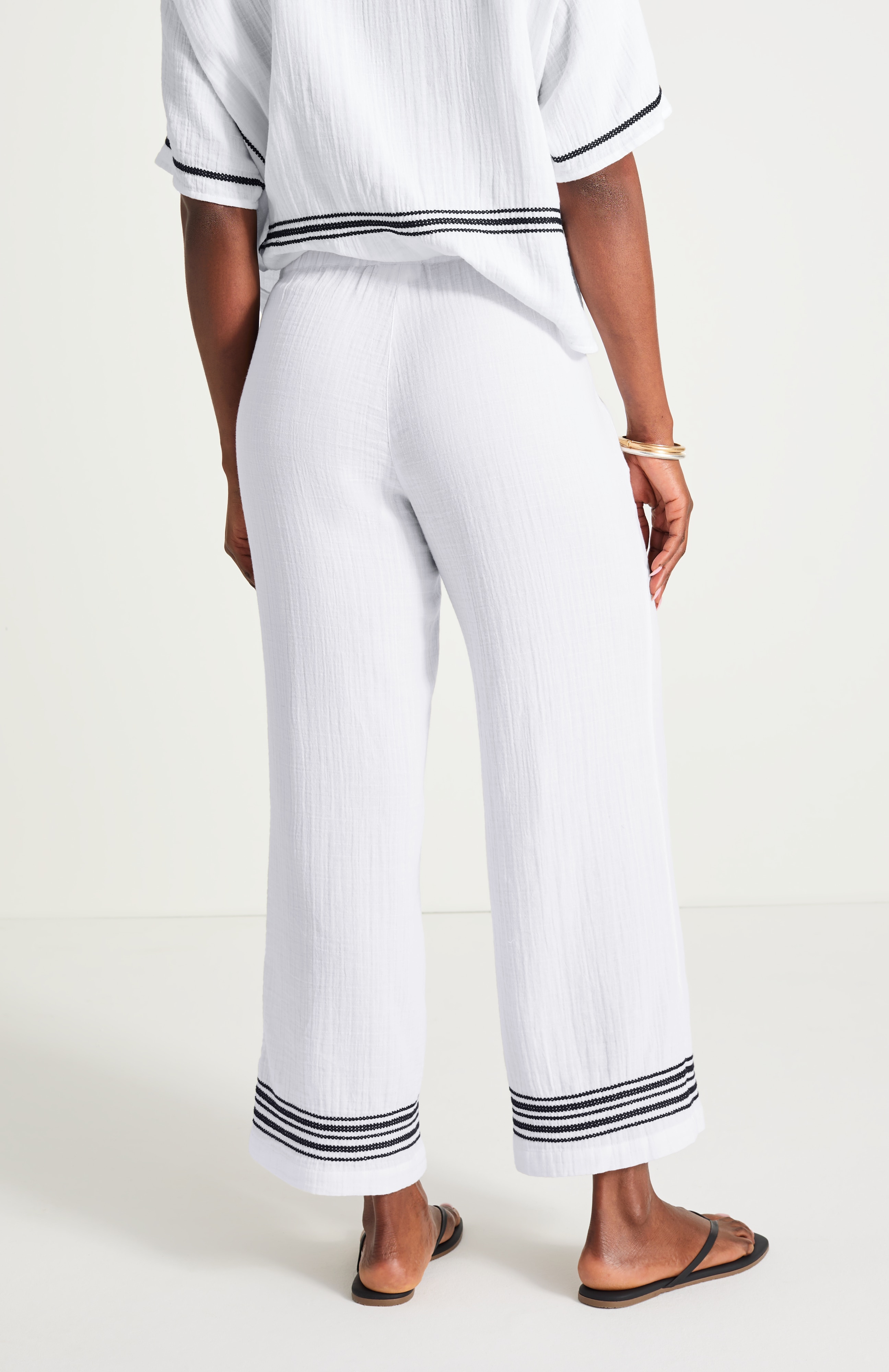 embroidered-hem pants