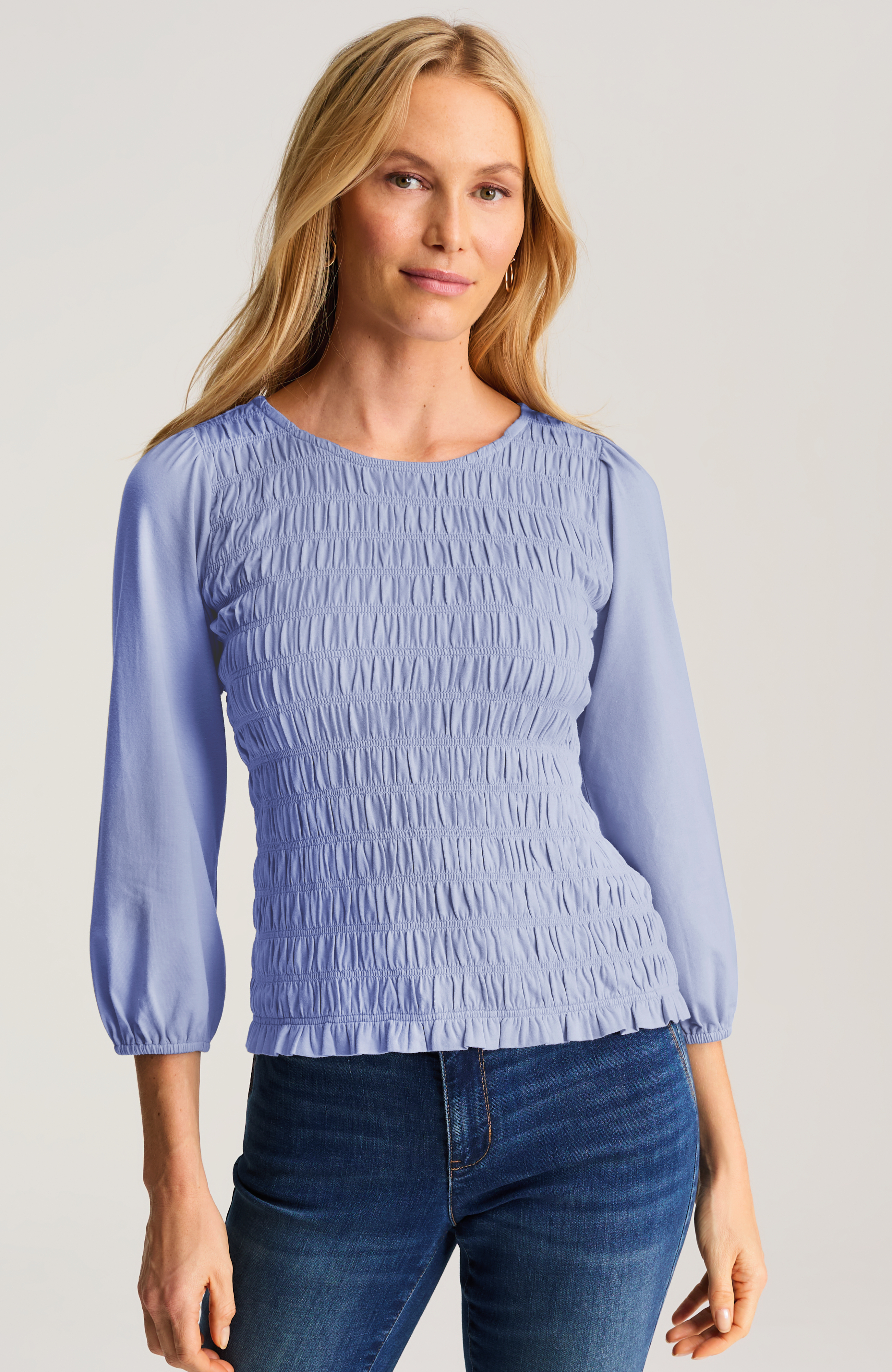 Smocked 3/4-Sleeve Top - image 2