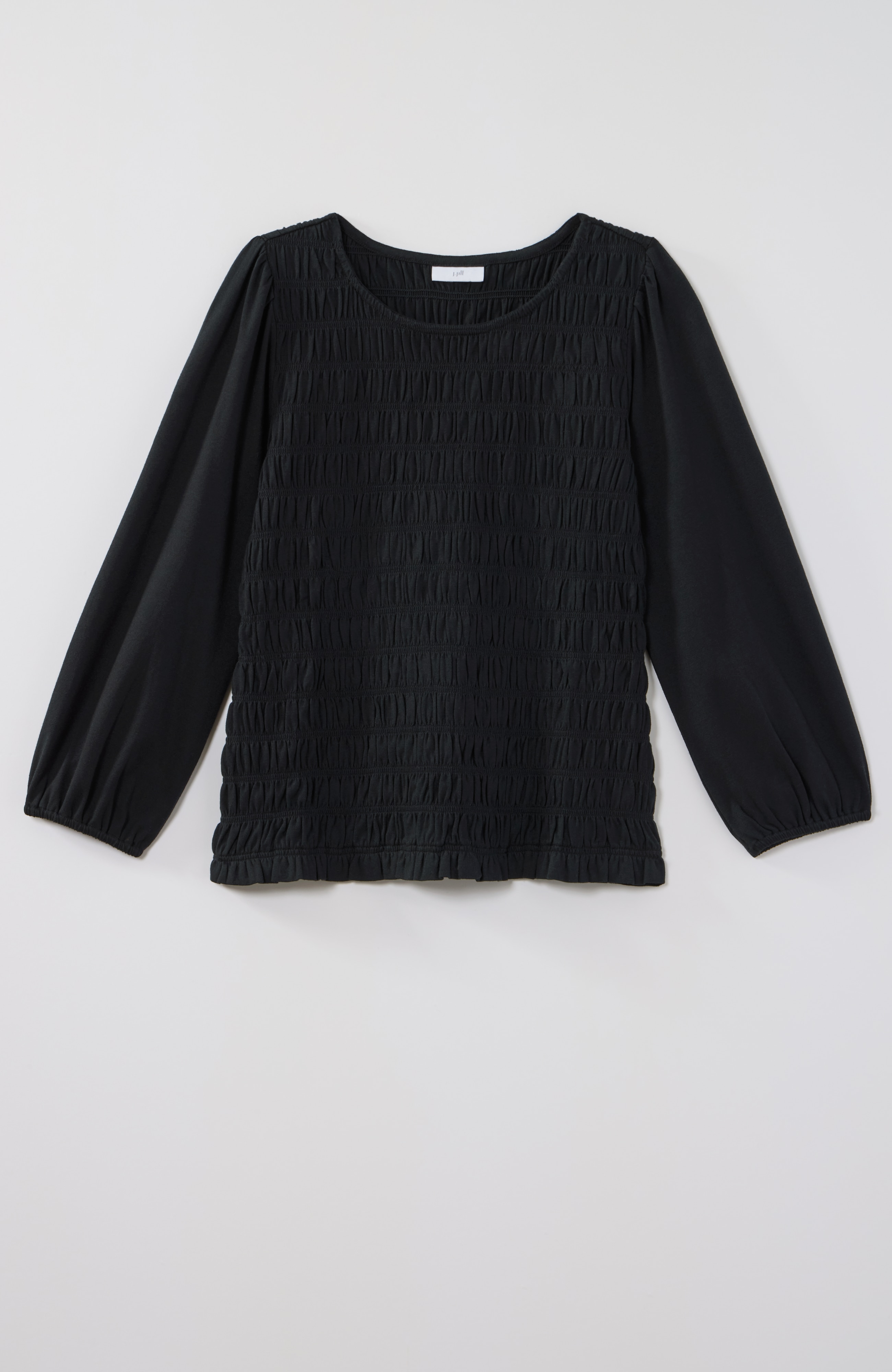 smocked 3/4-sleeve top