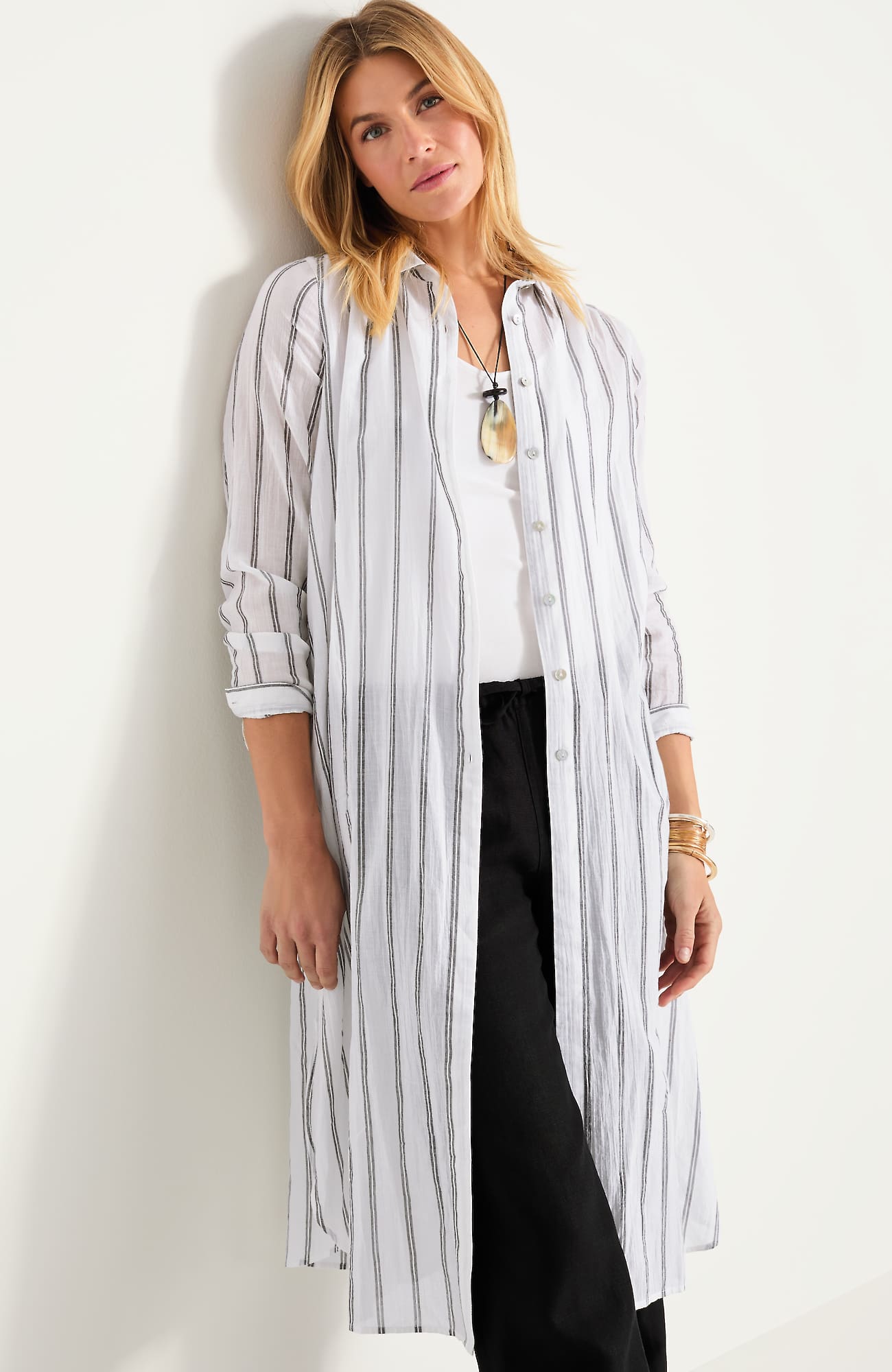 Women's Petite Cotton Duster (White/Ivory) (Size: LP) J. Jill