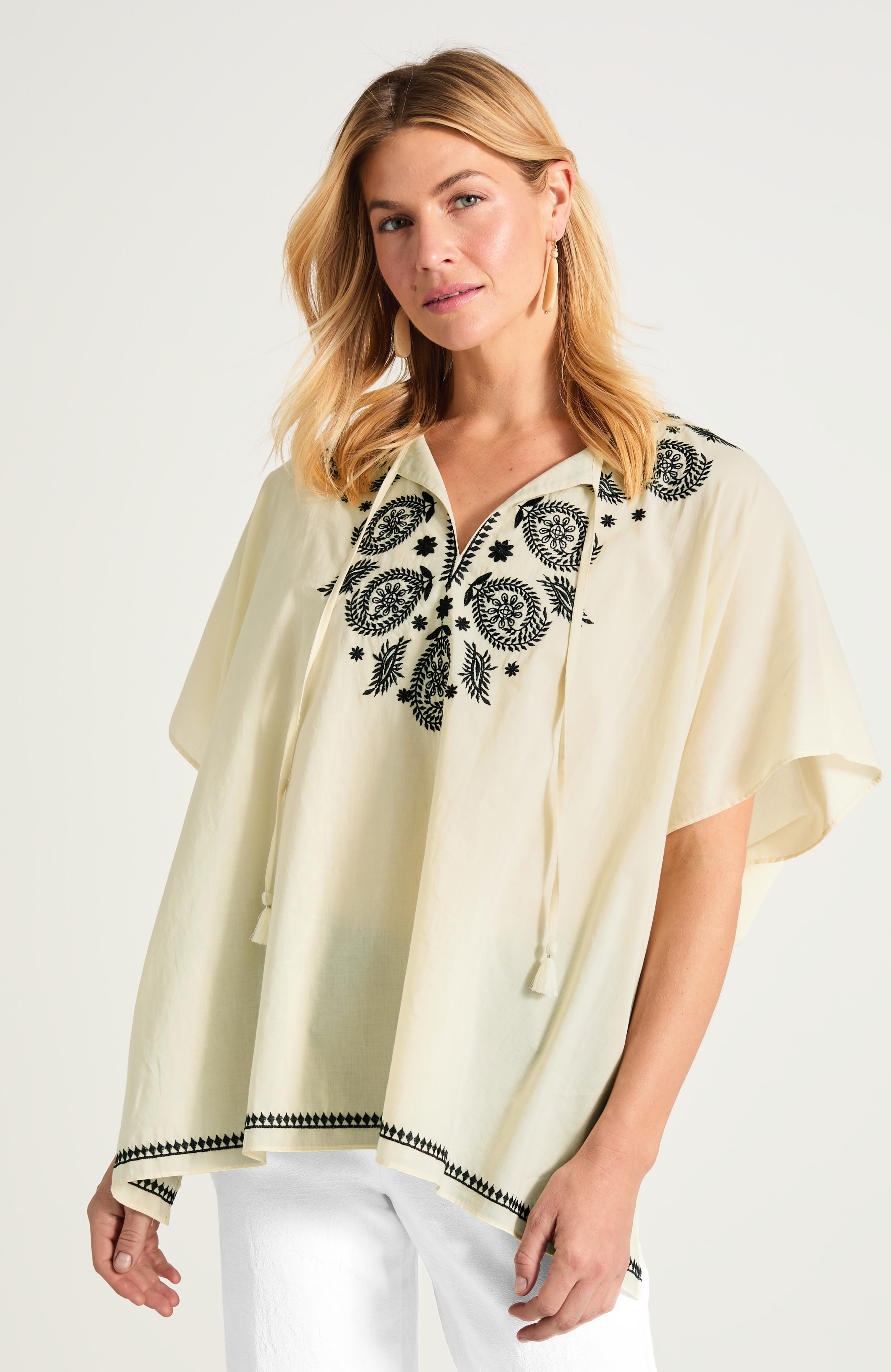 embroidered beach poncho