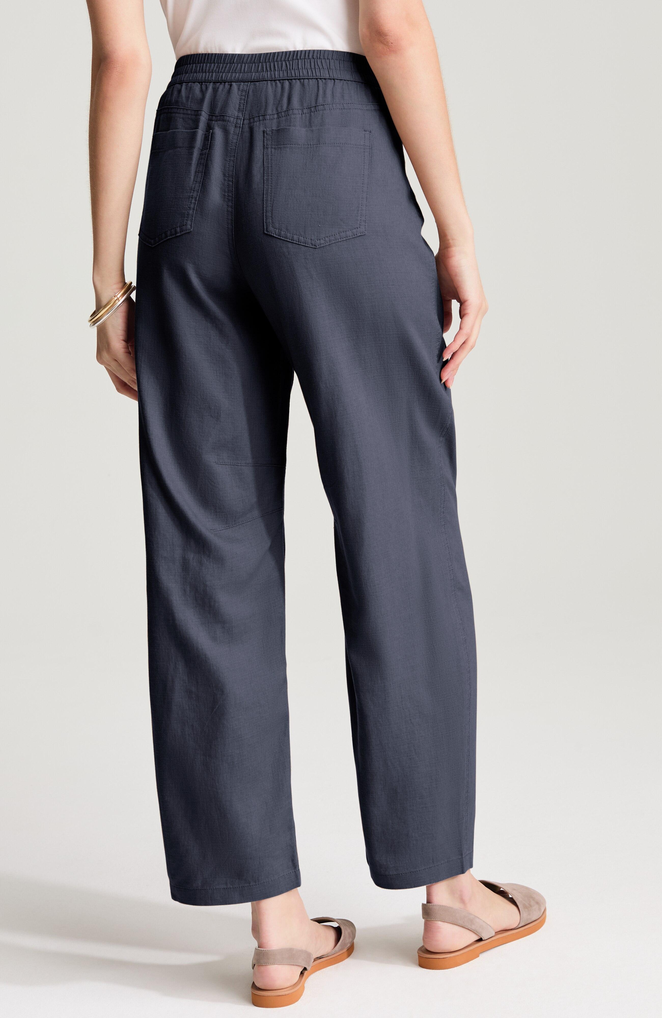 pure jill linen-blend barrel pants