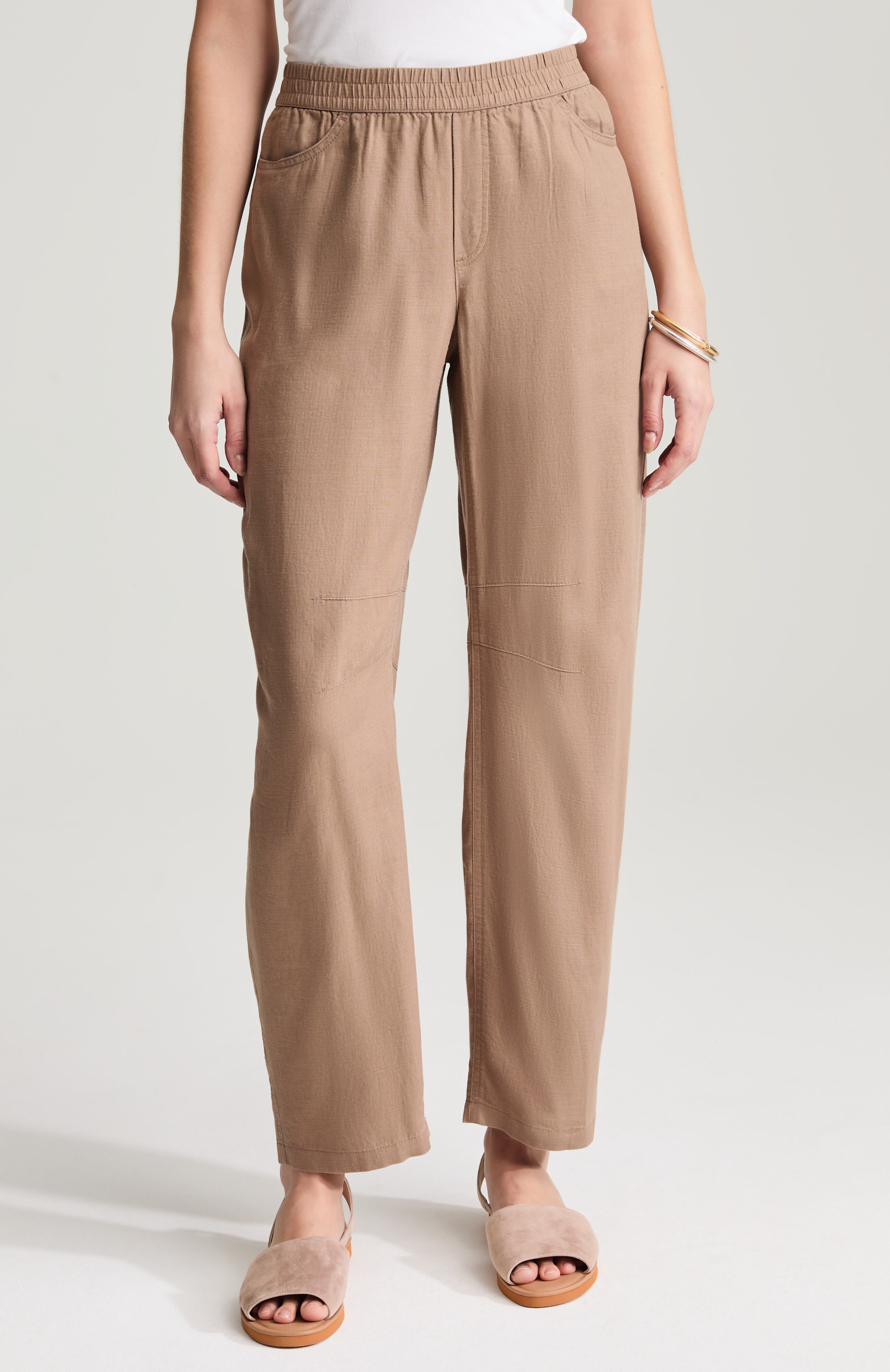 Pure Jill Linen-Blend Barrel Pants | JJill