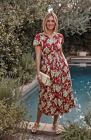 Image for Cotton-Blend Midi Dress