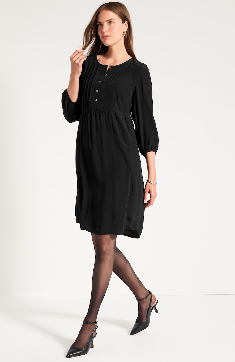 Primary view of the crepe pintuck dress