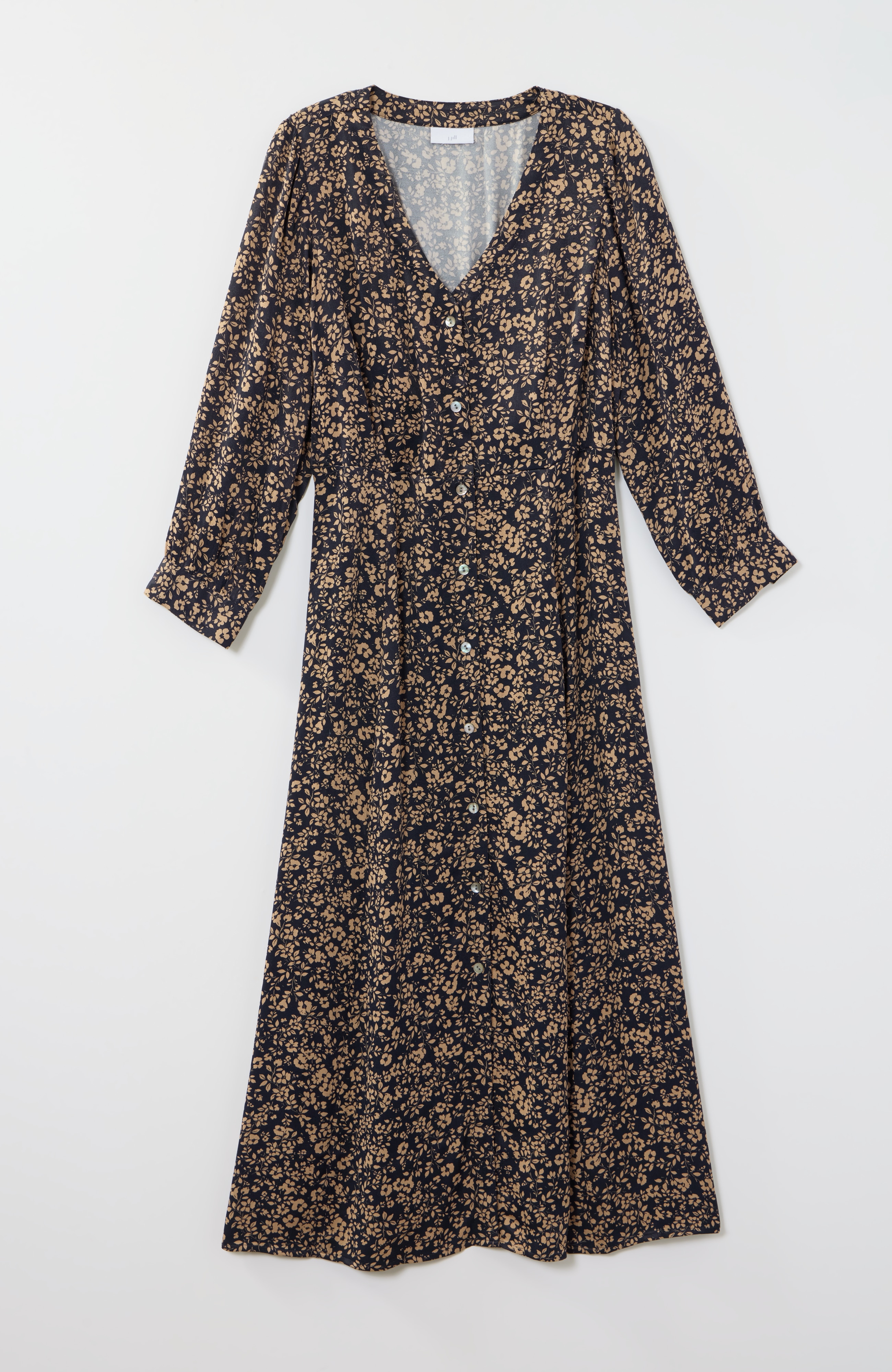 Printed Button-Front Dress