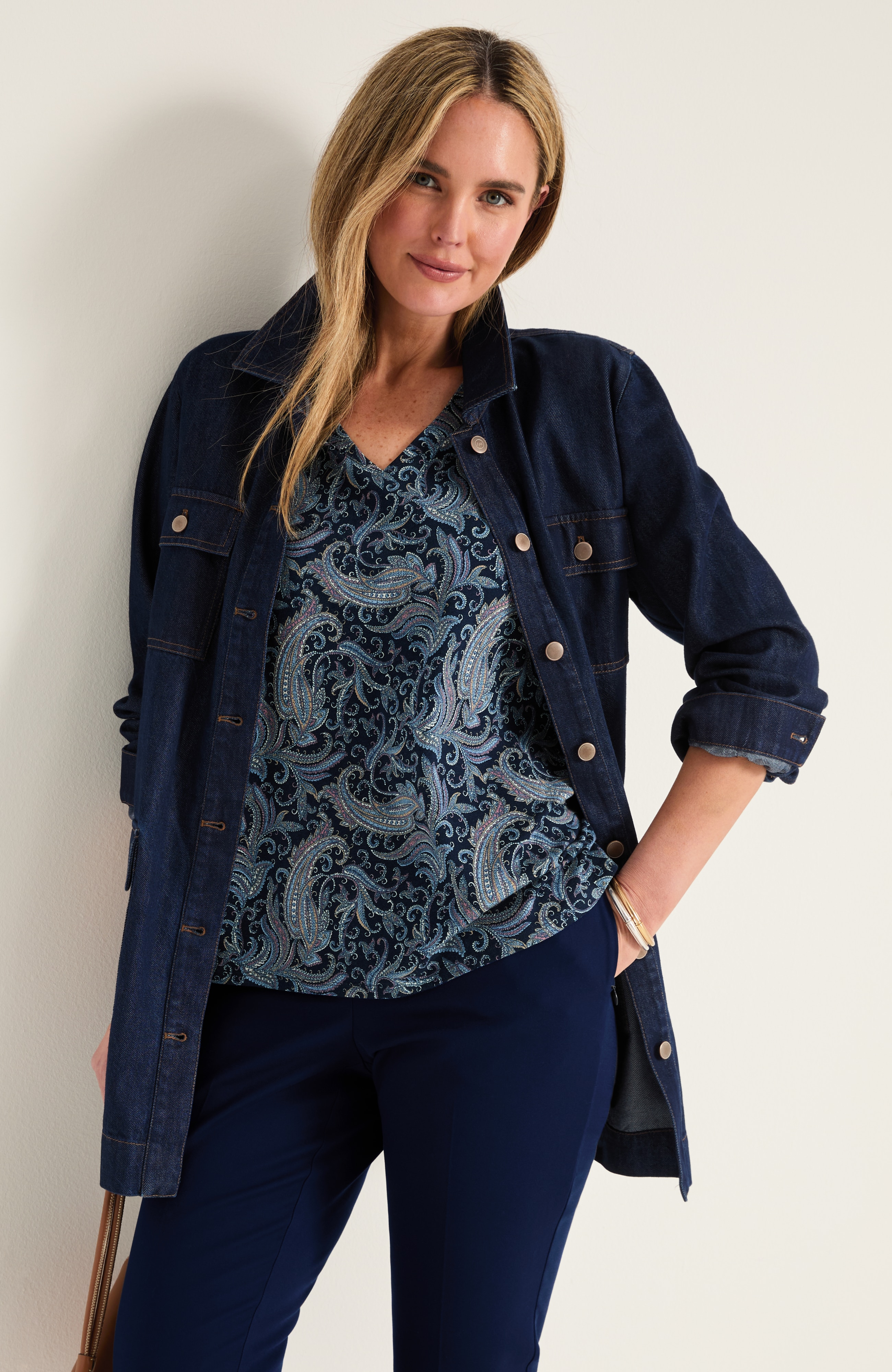 Paisley Printed Knit Top | JJill