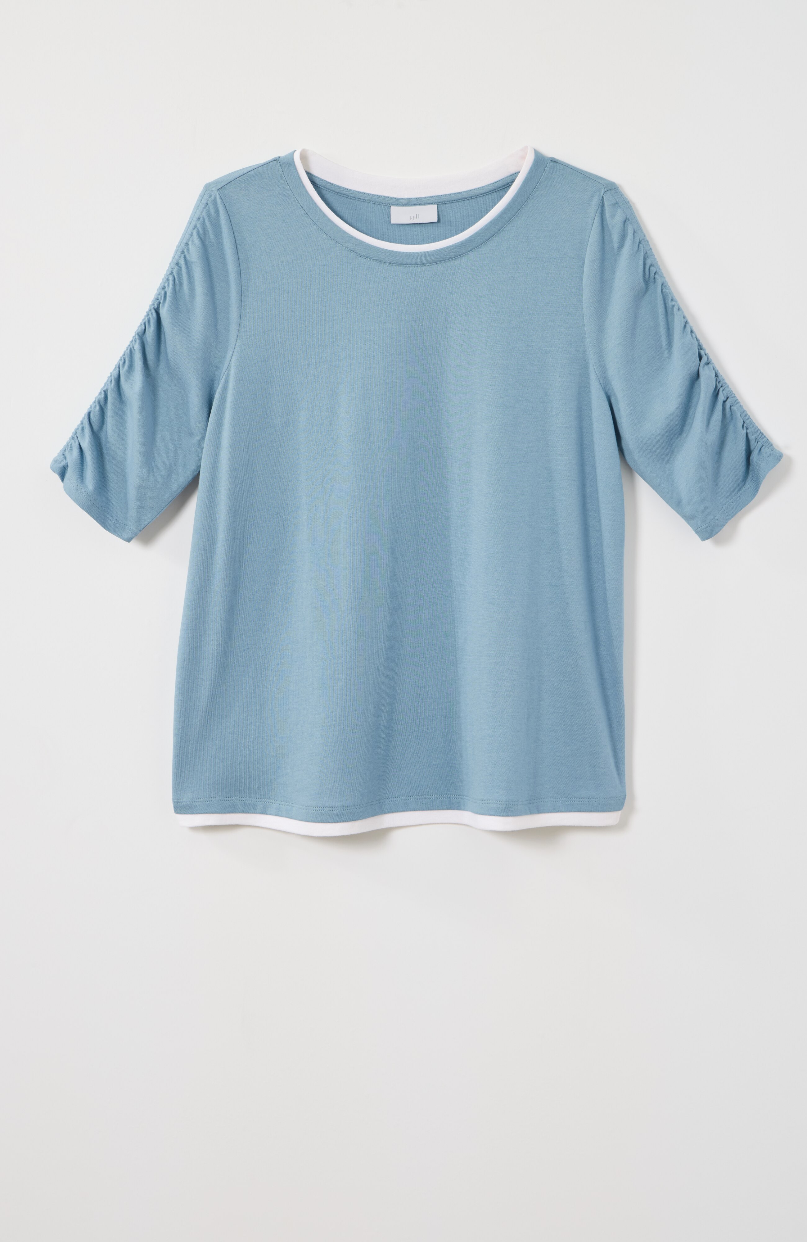 Ruched-Sleeve Layered-Look Top