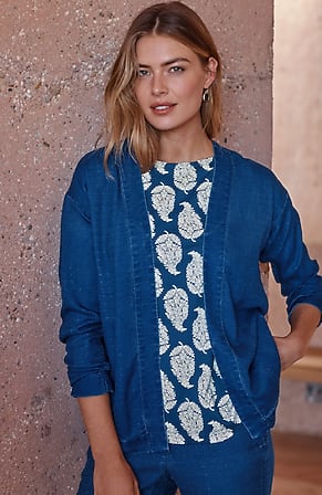 Image for Pure Jill Indigo Dobby Jacket